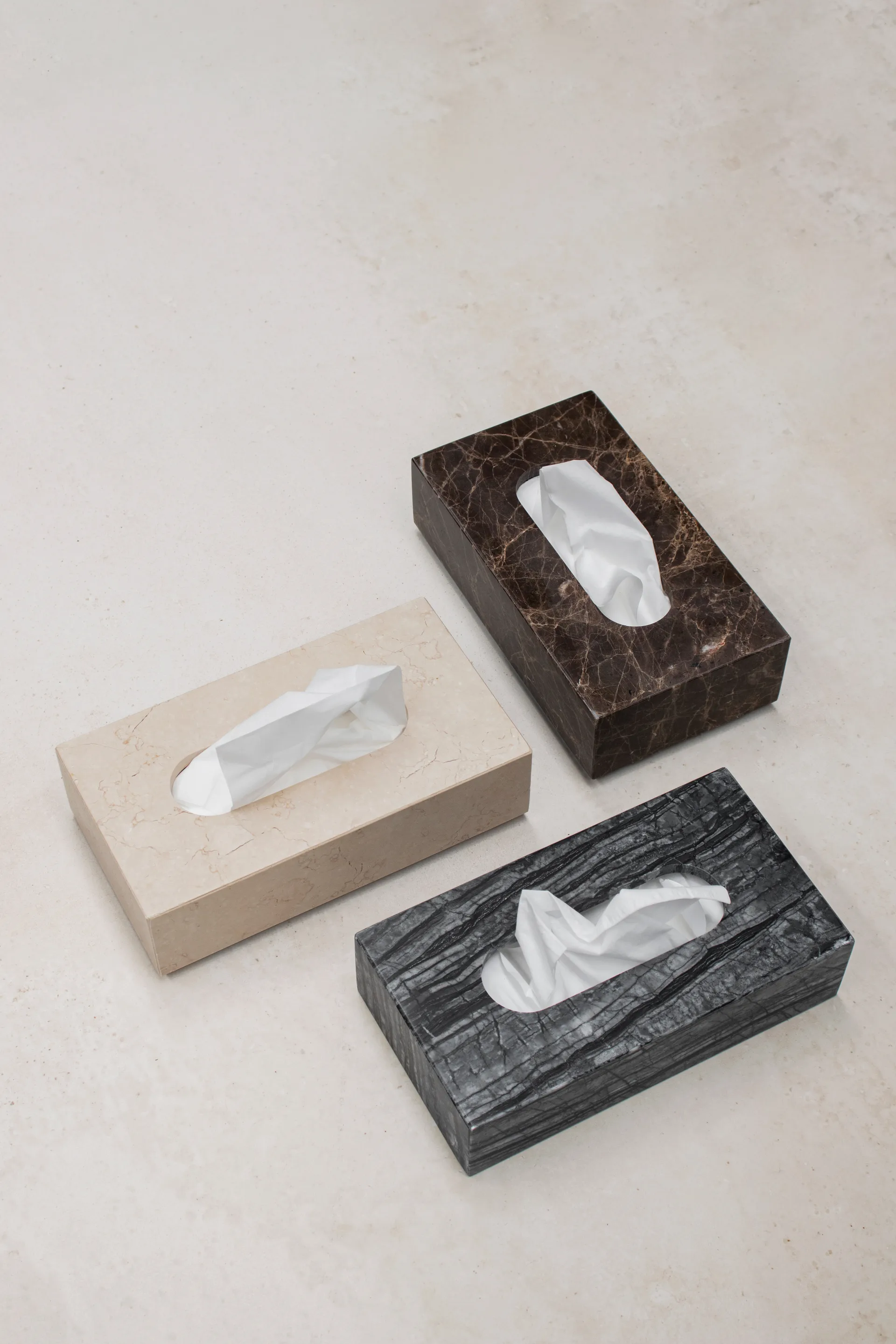 大理石纸巾盒 14x25.5cm, 黑色_灰色 Mette Ditmer
