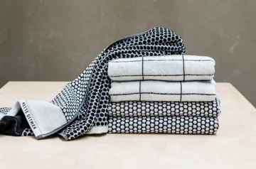 石纹客用毛巾38x60cm 2件装 - 黑色米白 - Mette Ditmer