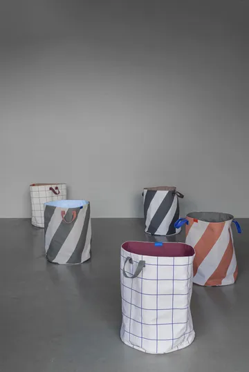 斜纹洗衣篮 直径40x50cm - 砖红色_沙色 - Mette Ditmer