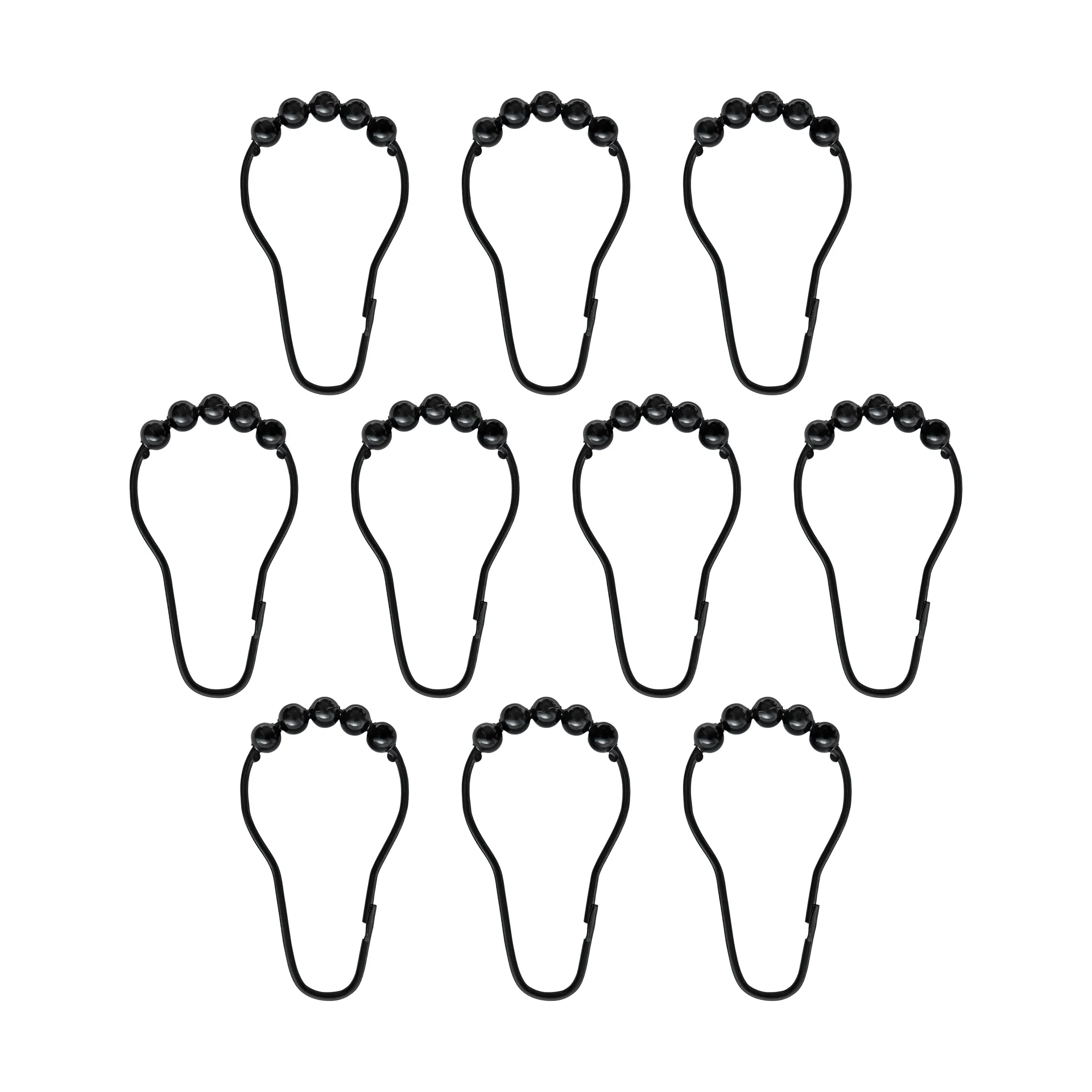 Aqua hooks for shower 窗帘 十件套装, 黑色 Mette Ditmer