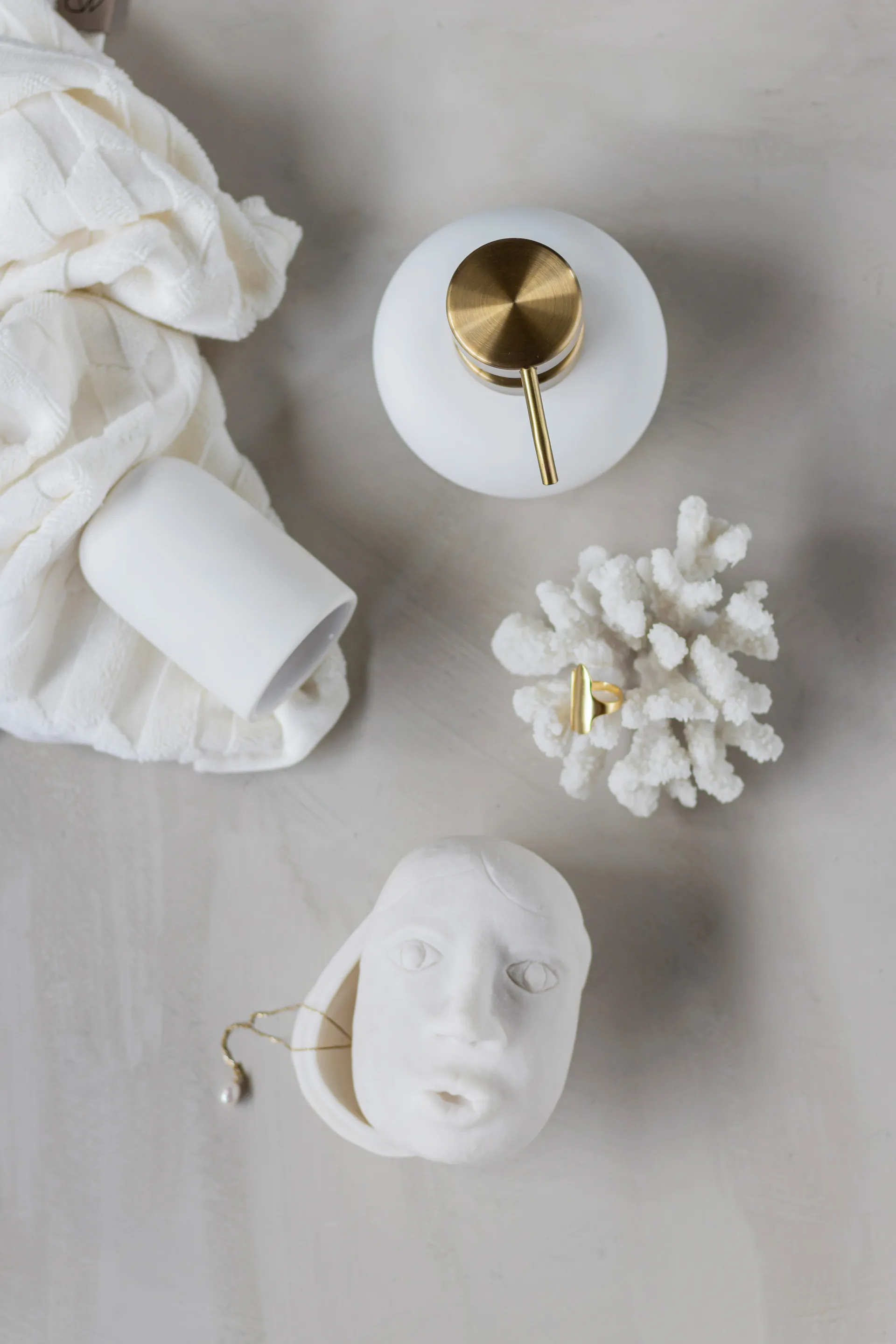 Art piece face jar 9x12 cm, Off-白色 Mette Ditmer