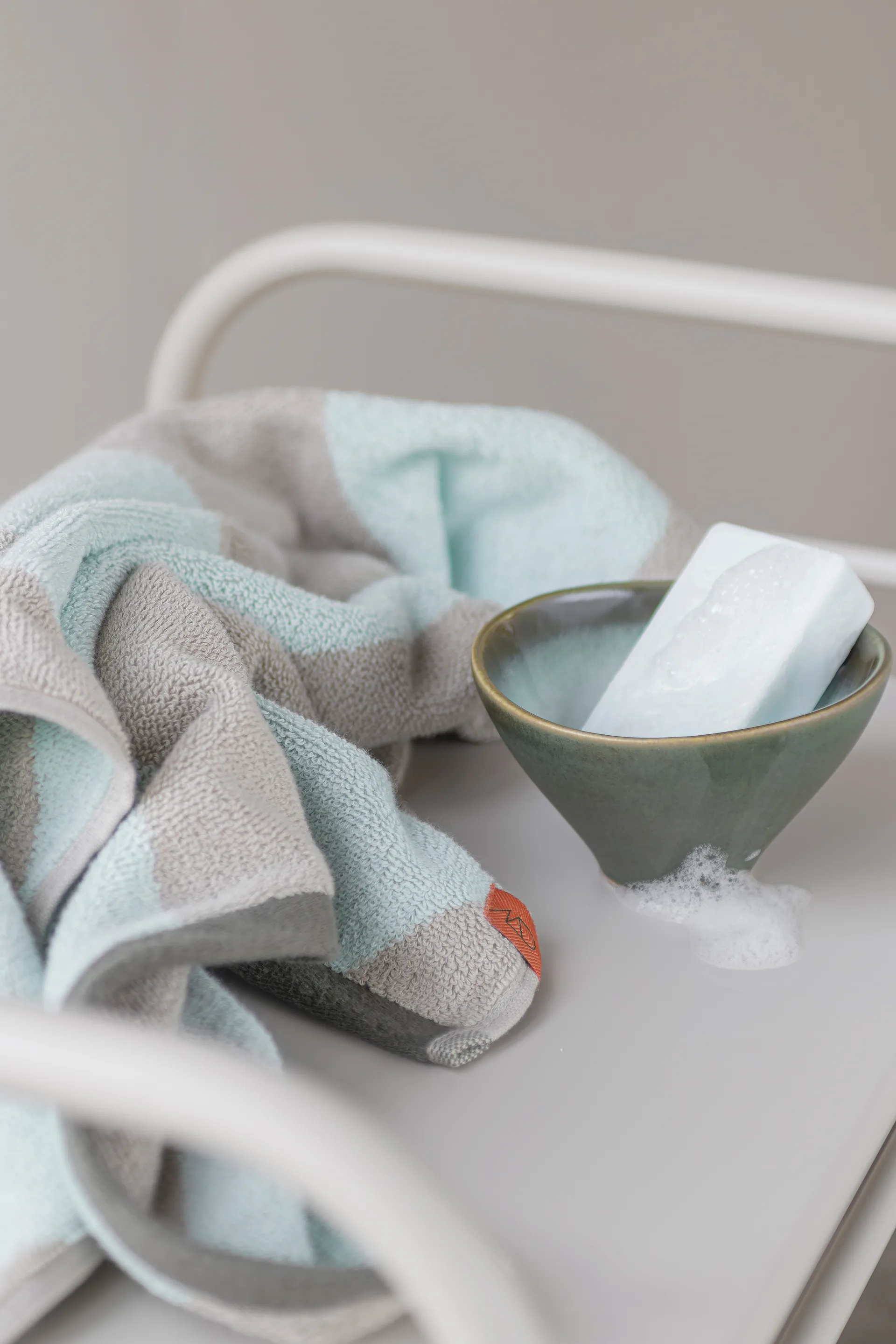 Diagonal guest 毛巾 40x55 cm 两件套装, 薄荷绿 Mette Ditmer