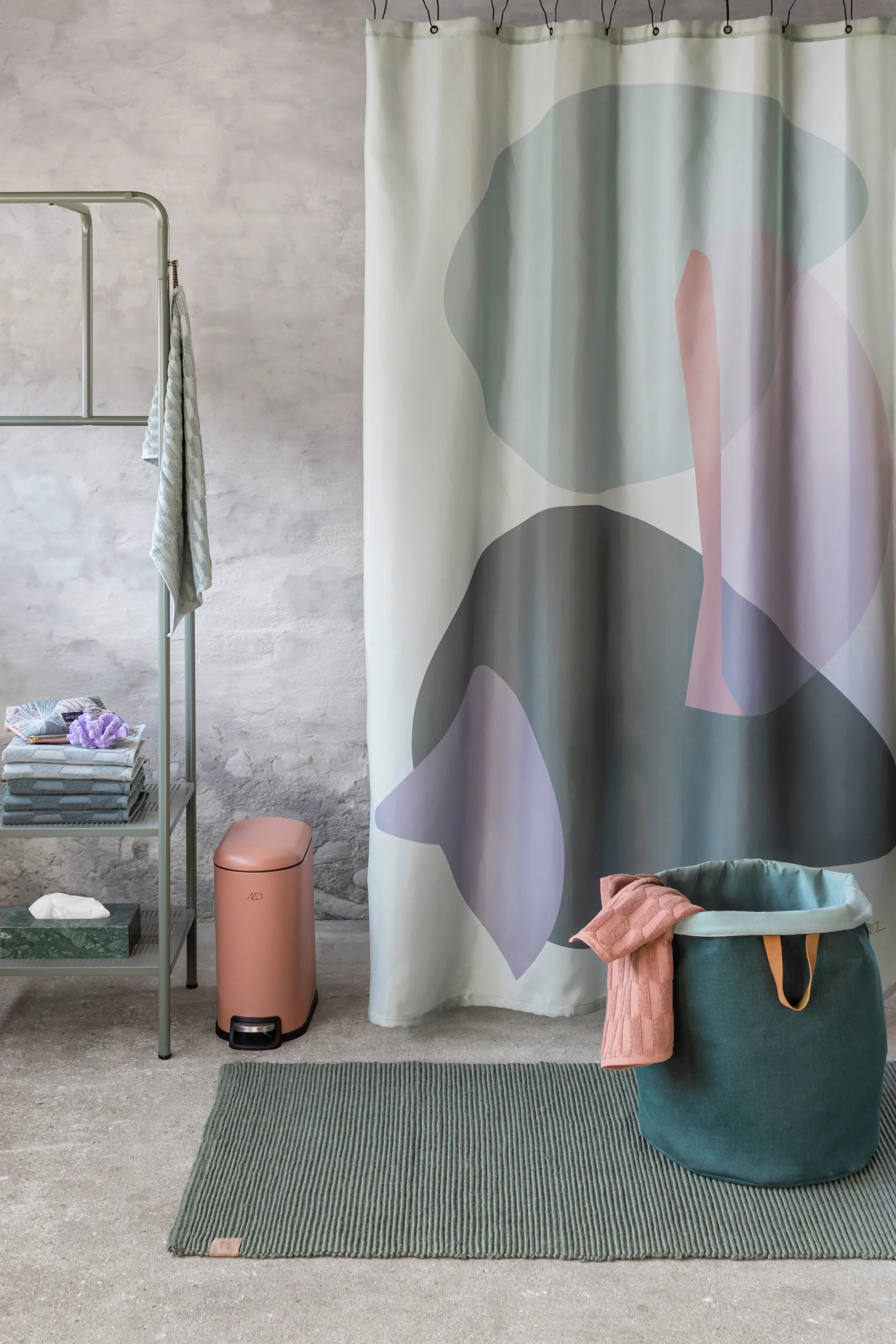 Gallery shower curtain 150x200 cm, Frost 绿色 Mette Ditmer