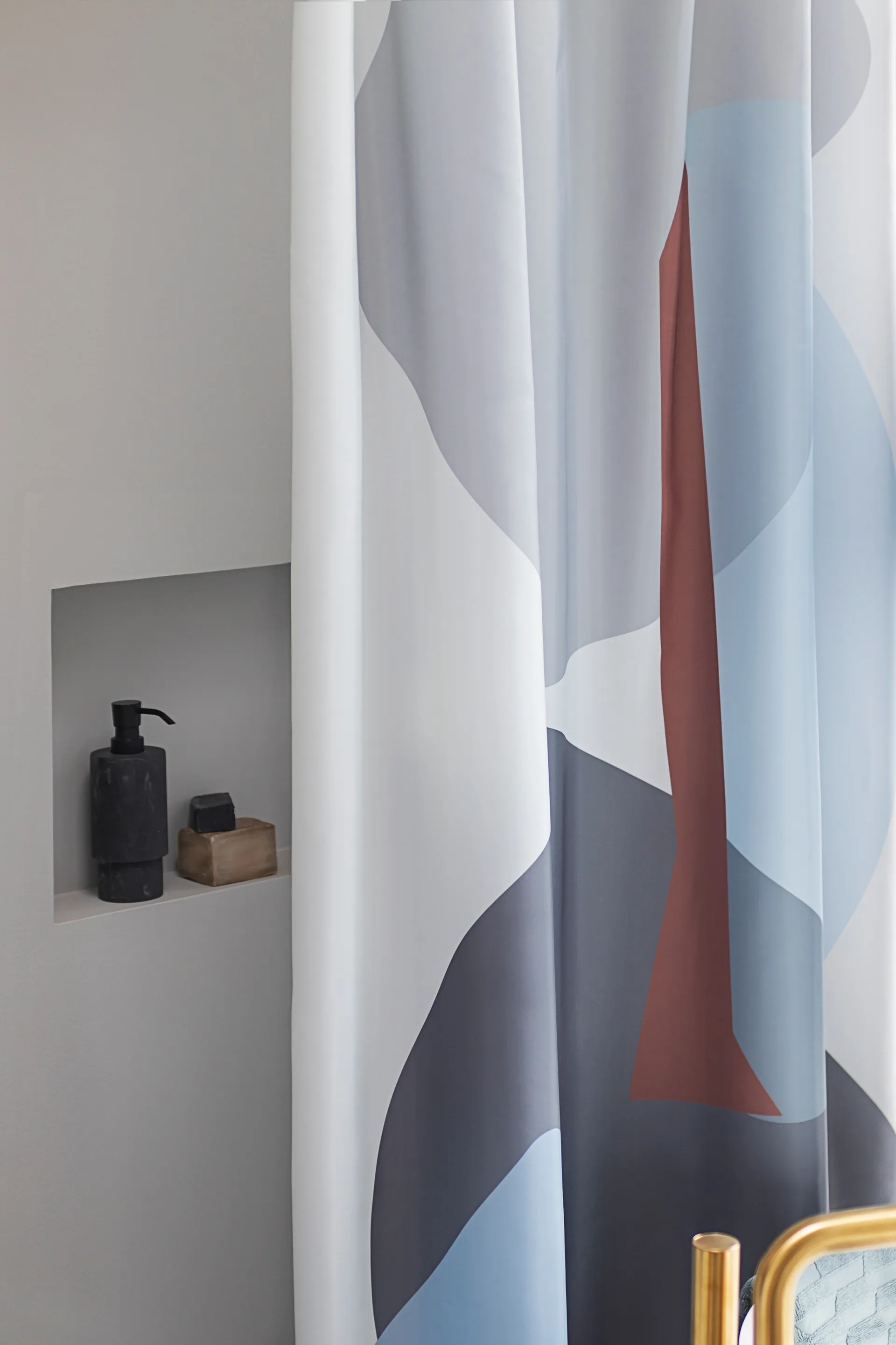 Gallery shower curtain 150x200 cm, Light 灰色 Mette Ditmer