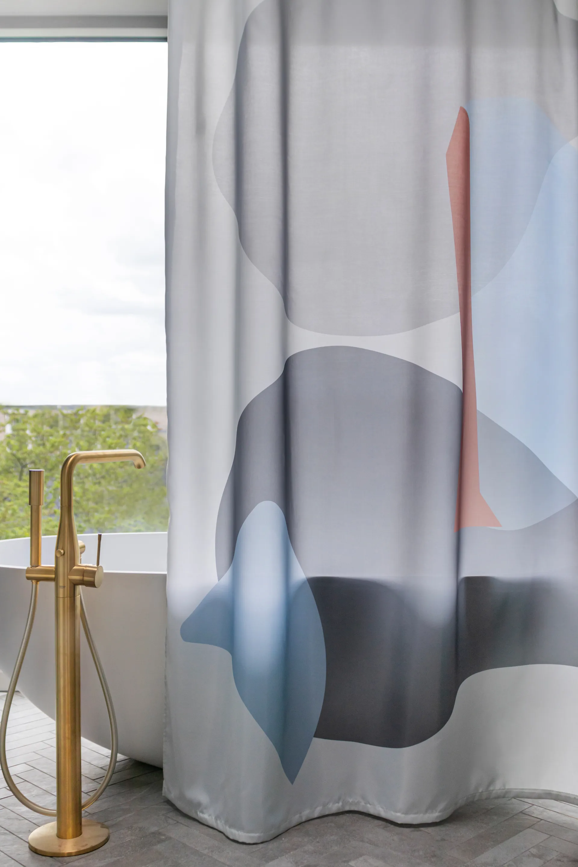 Gallery shower curtain 150x200 cm, Light 灰色 Mette Ditmer