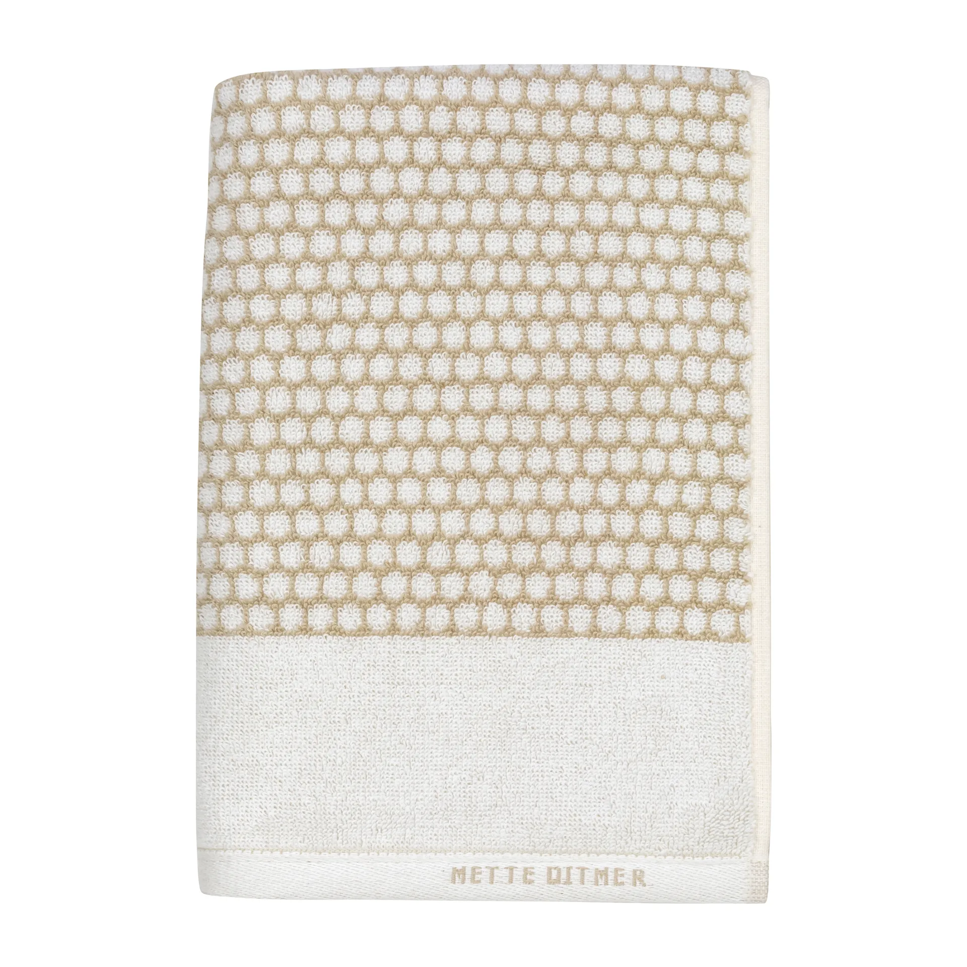 Grid guest towel 38x60 cm 2 pack, 沙色-off 白色 Mette Ditmer