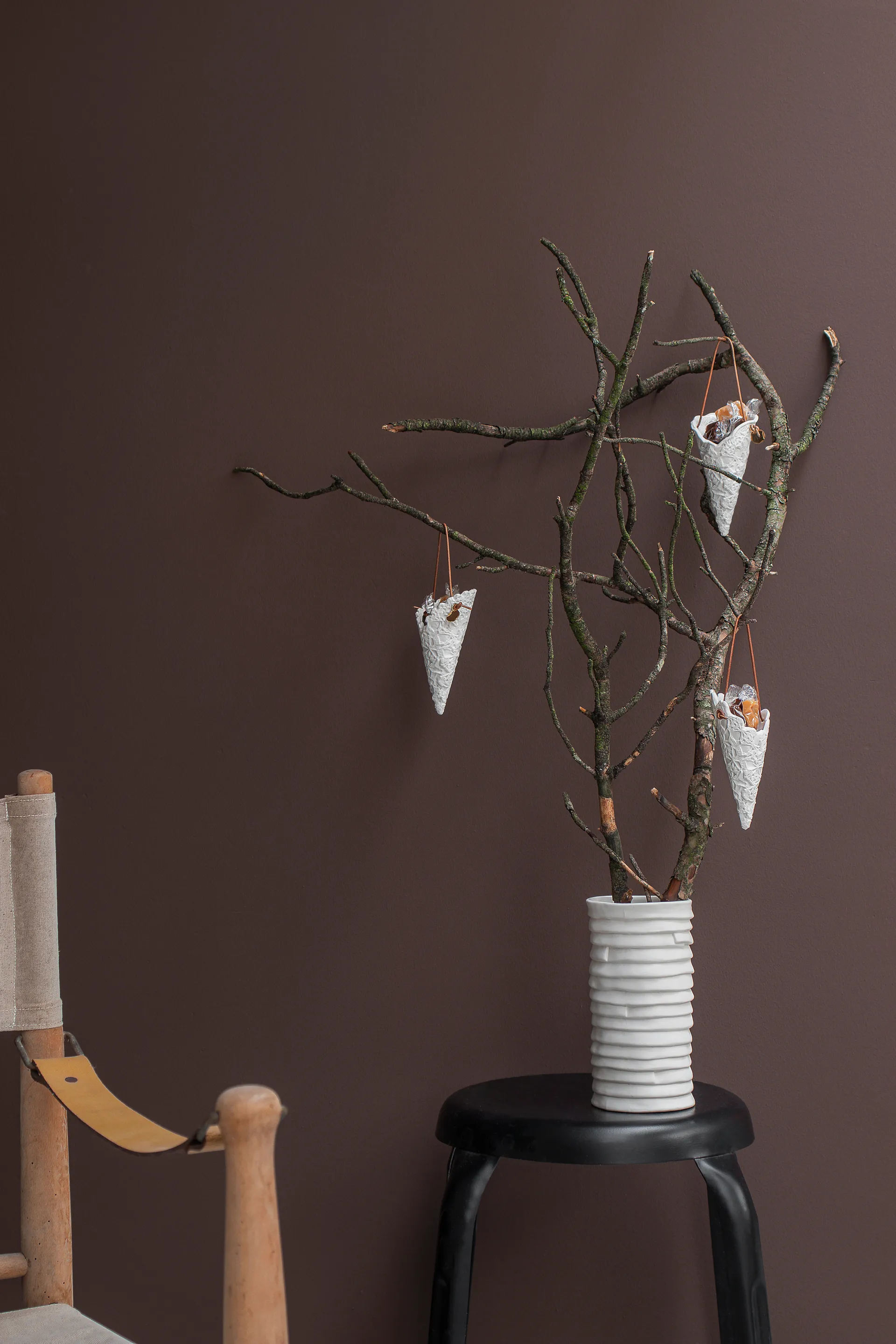 Lace Christmas cone 两件套装, 米白色 Mette Ditmer