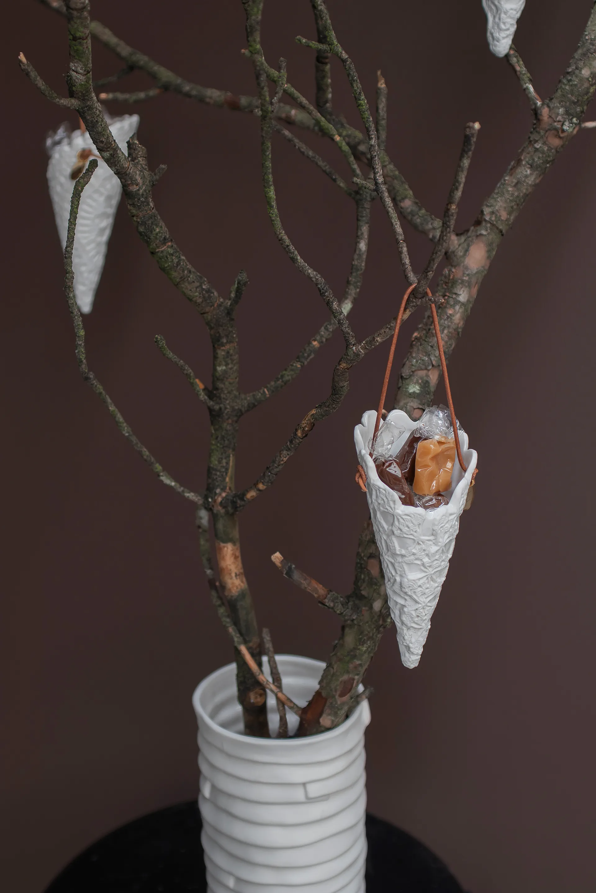 Lace Christmas cone 两件套装, 米白色 Mette Ditmer