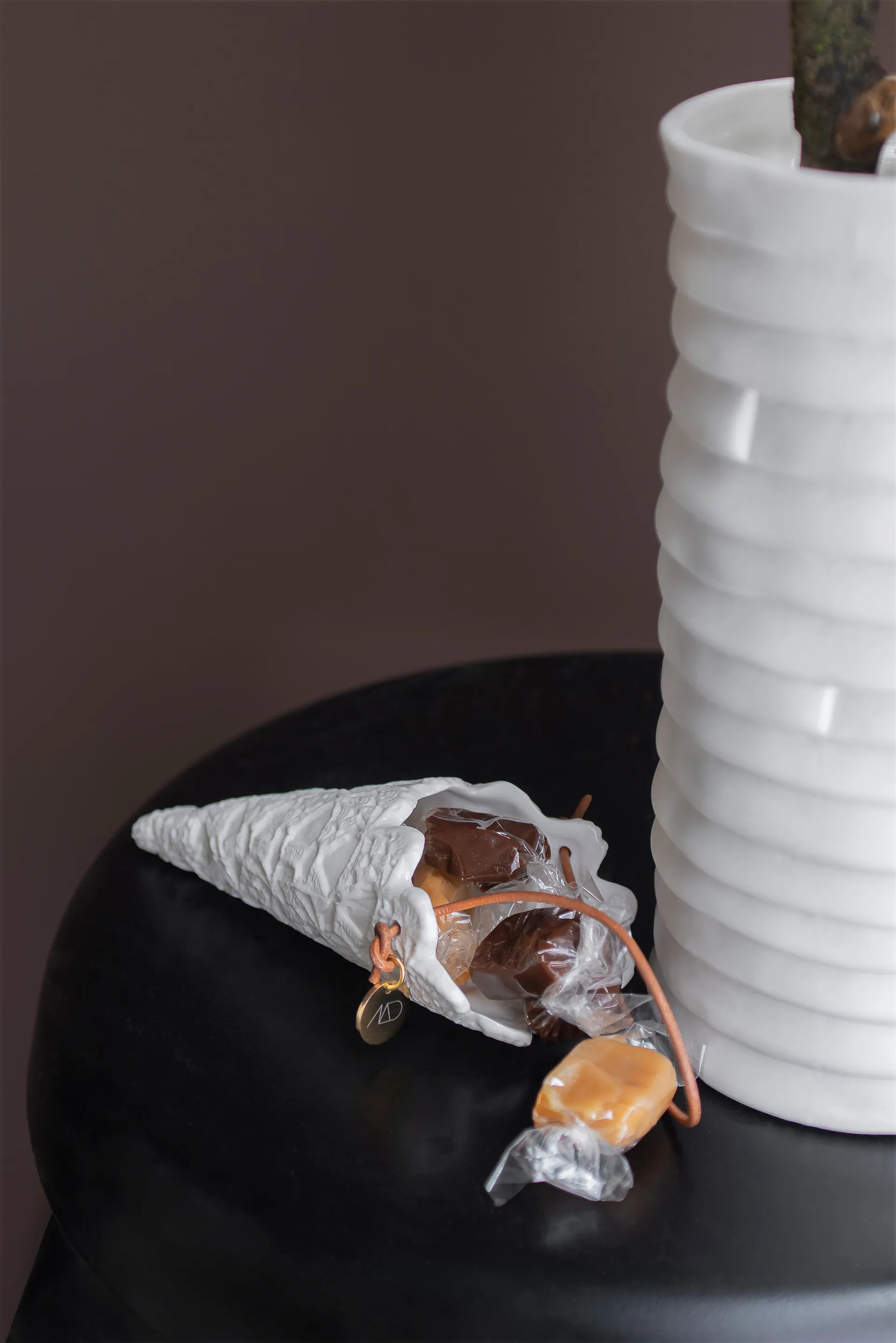 Lace Christmas cone 两件套装, 米白色 Mette Ditmer