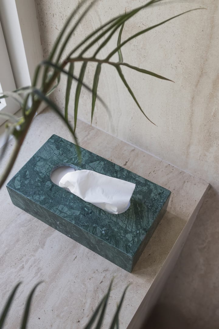 Marble 纸巾盒 14x25.5 cm, Dark forest Mette Ditmer