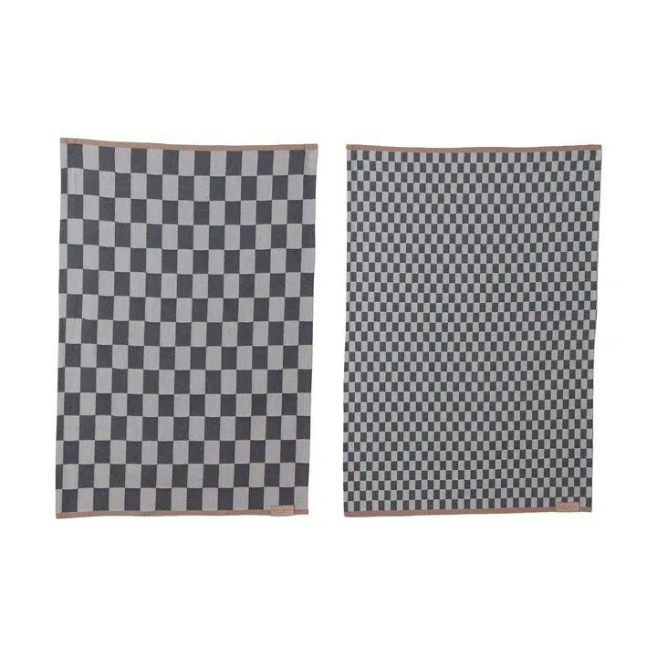Mini-Max 厨房毛巾 2件装 - 灰色（grå），50x70cm - Mette Ditmer