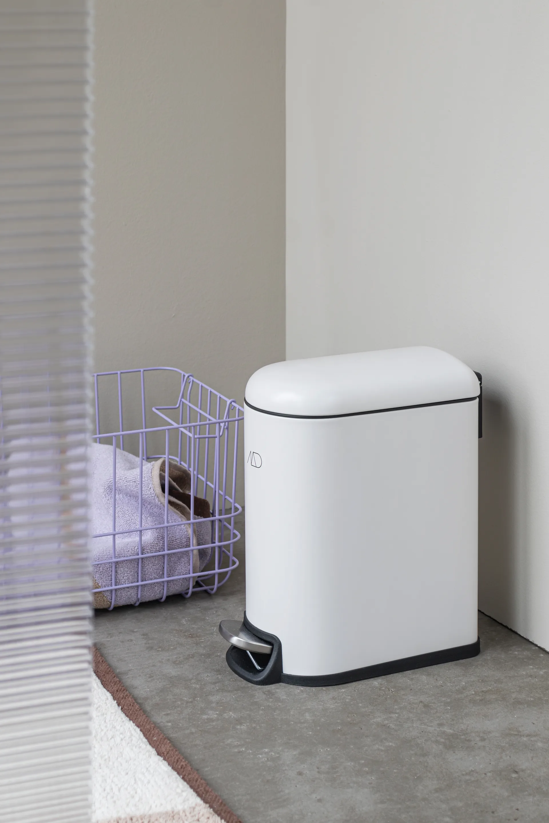 Mini-Walther 脚踏式桶 5 L, 米白色 Mette Ditmer