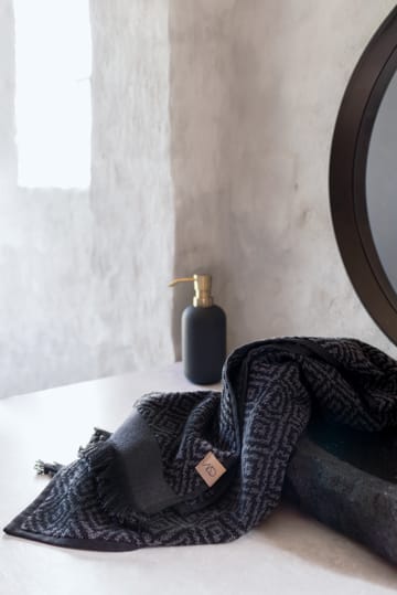 Morocco 毛巾 70x135 cm - Black-grey - Mette Ditmer