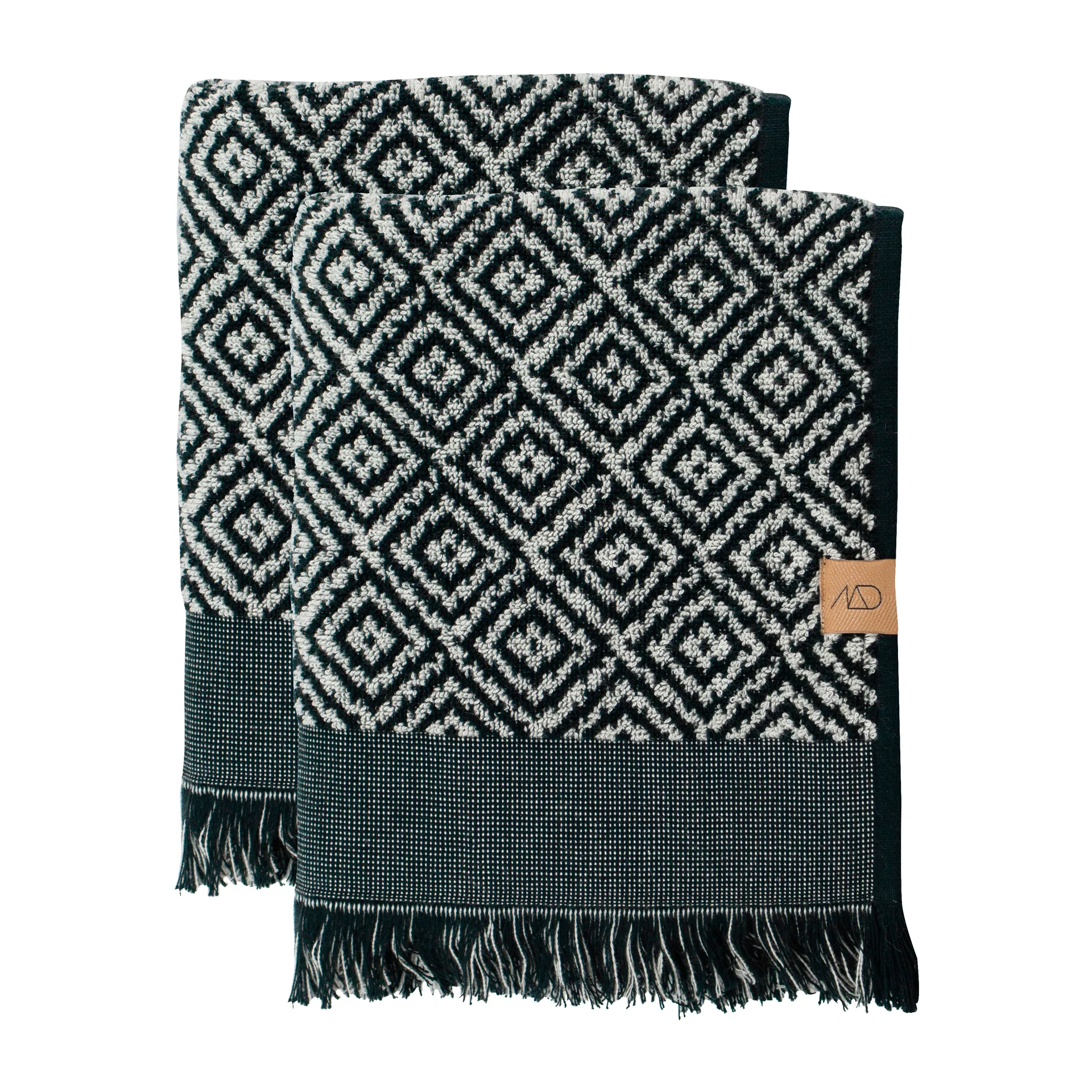 Morocco客用毛巾35x55cm 2件装, 黑白色 Mette Ditmer