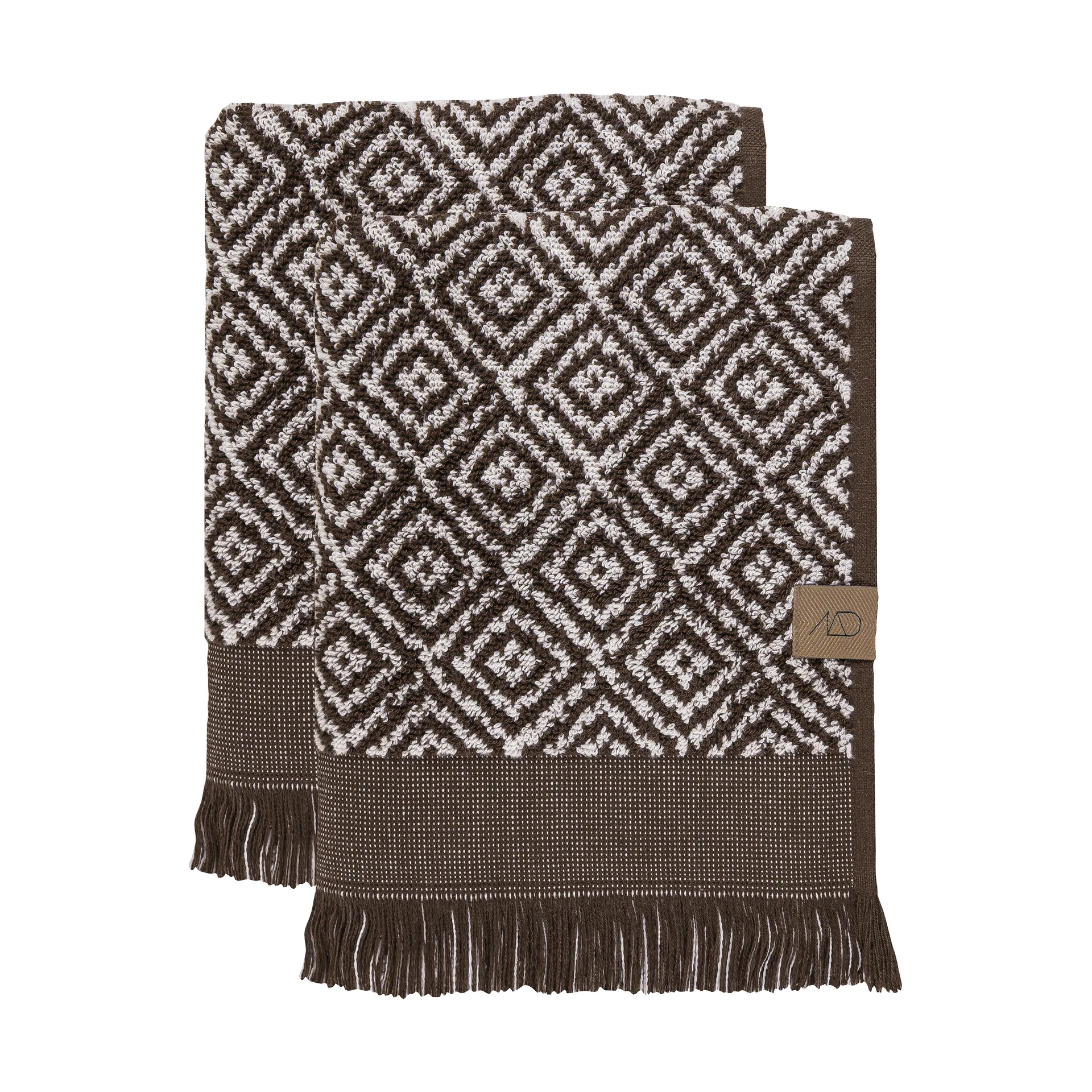Morocco客用毛巾35x55cm 2件装, 巧克力色米白 Mette Ditmer