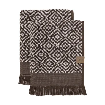 Morocco客用毛巾35x55cm 2件装 - 巧克力色米白 - Mette Ditmer