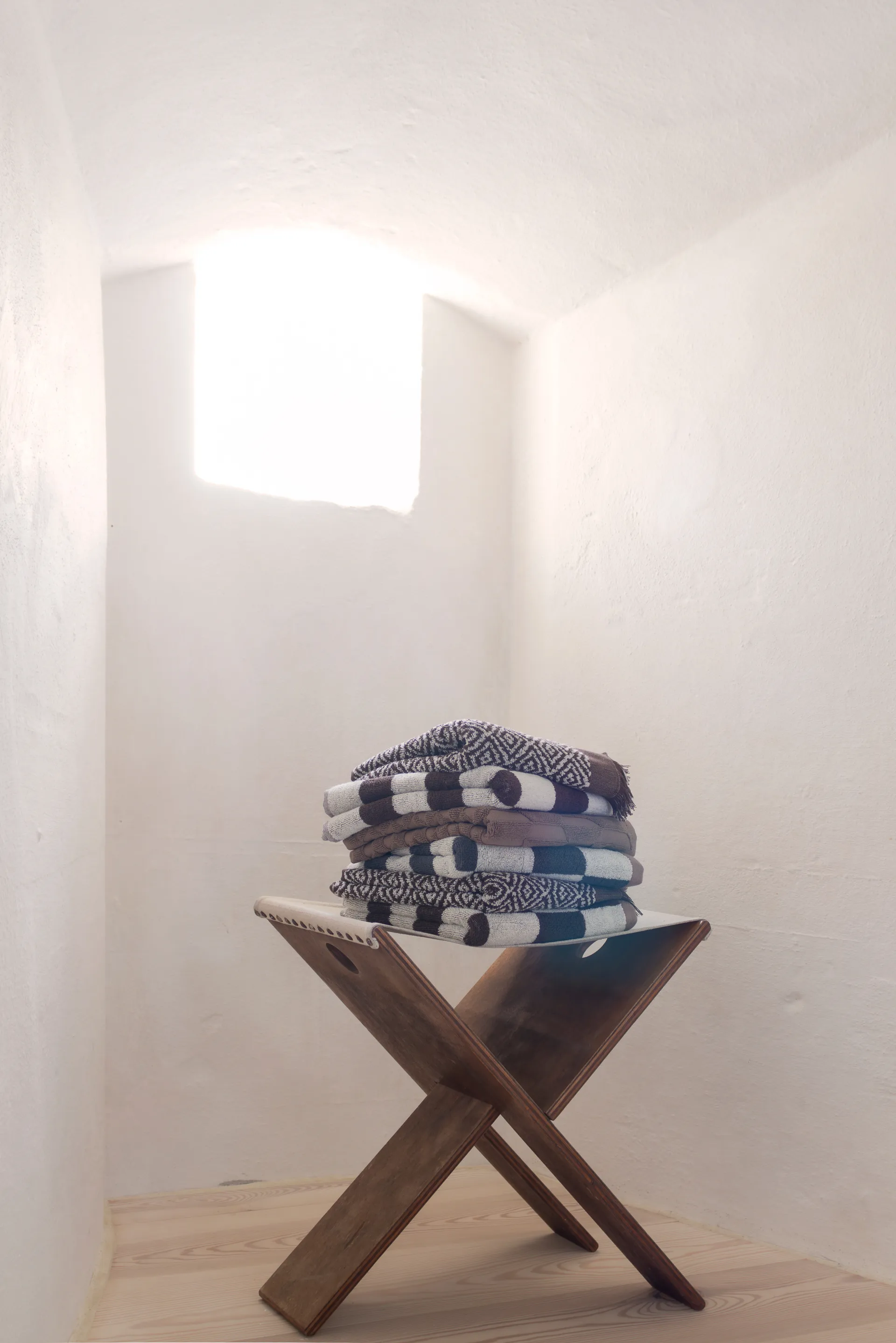 Morocco浴巾70x135cm, 巧克力色米白 Mette Ditmer