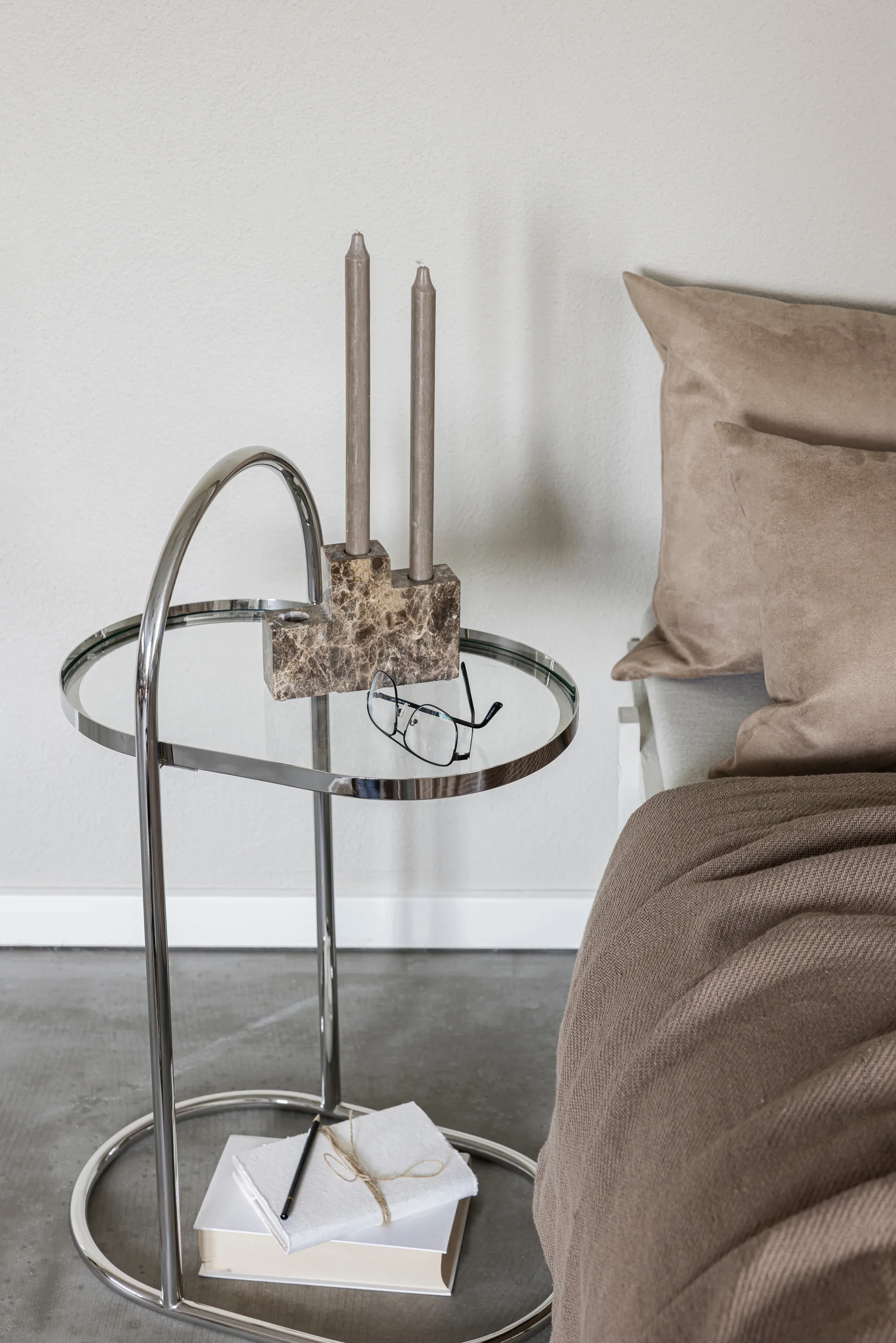 Moves 小边桌, 镀铬色, 34.5x51x76.5 cm Mette Ditmer