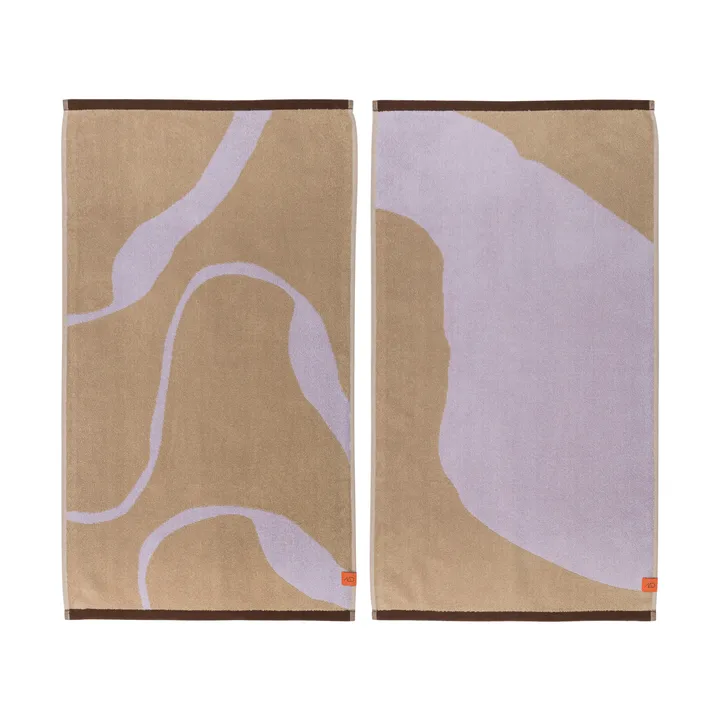Nova Arte 访客毛巾 40x55cm 2件装 - 沙色_淡紫色 - Mette Ditmer