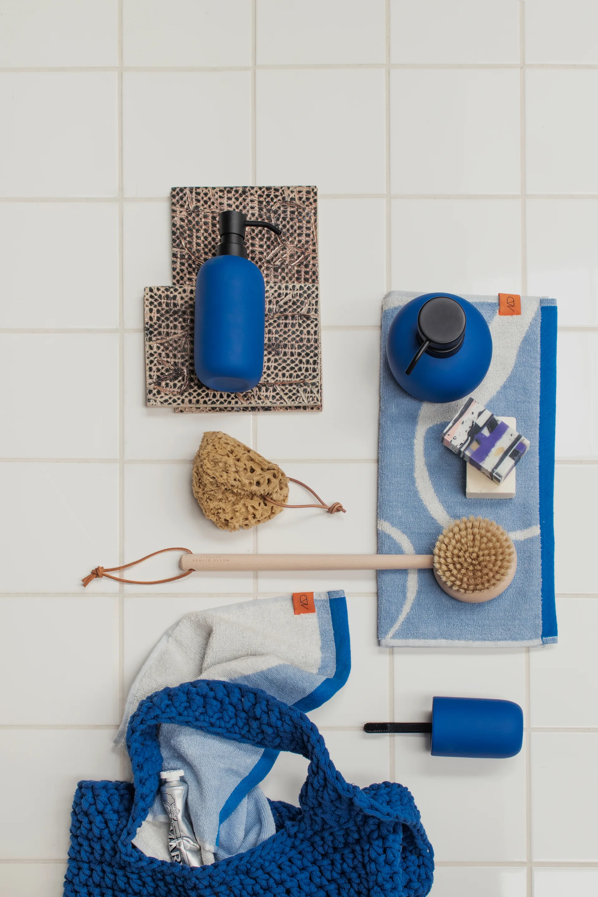 Nova Arte guest 毛巾 40x55 cm 两件套装, 浅蓝-米白色 Mette Ditmer