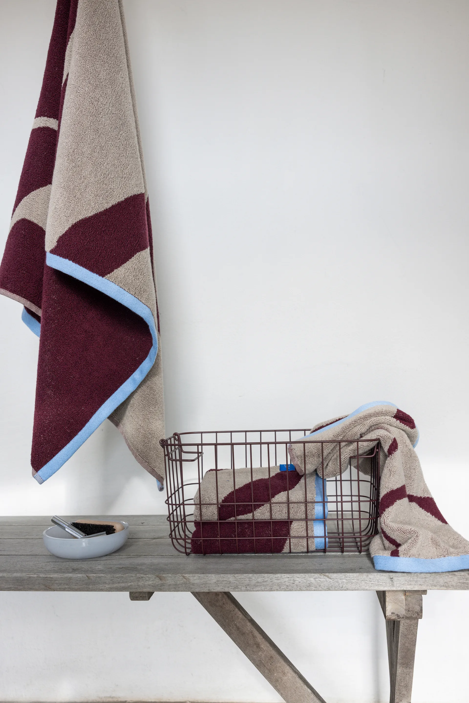 Nova Arte guest 毛巾 40x55 cm 两件套装, 酒红色-沙色 Mette Ditmer