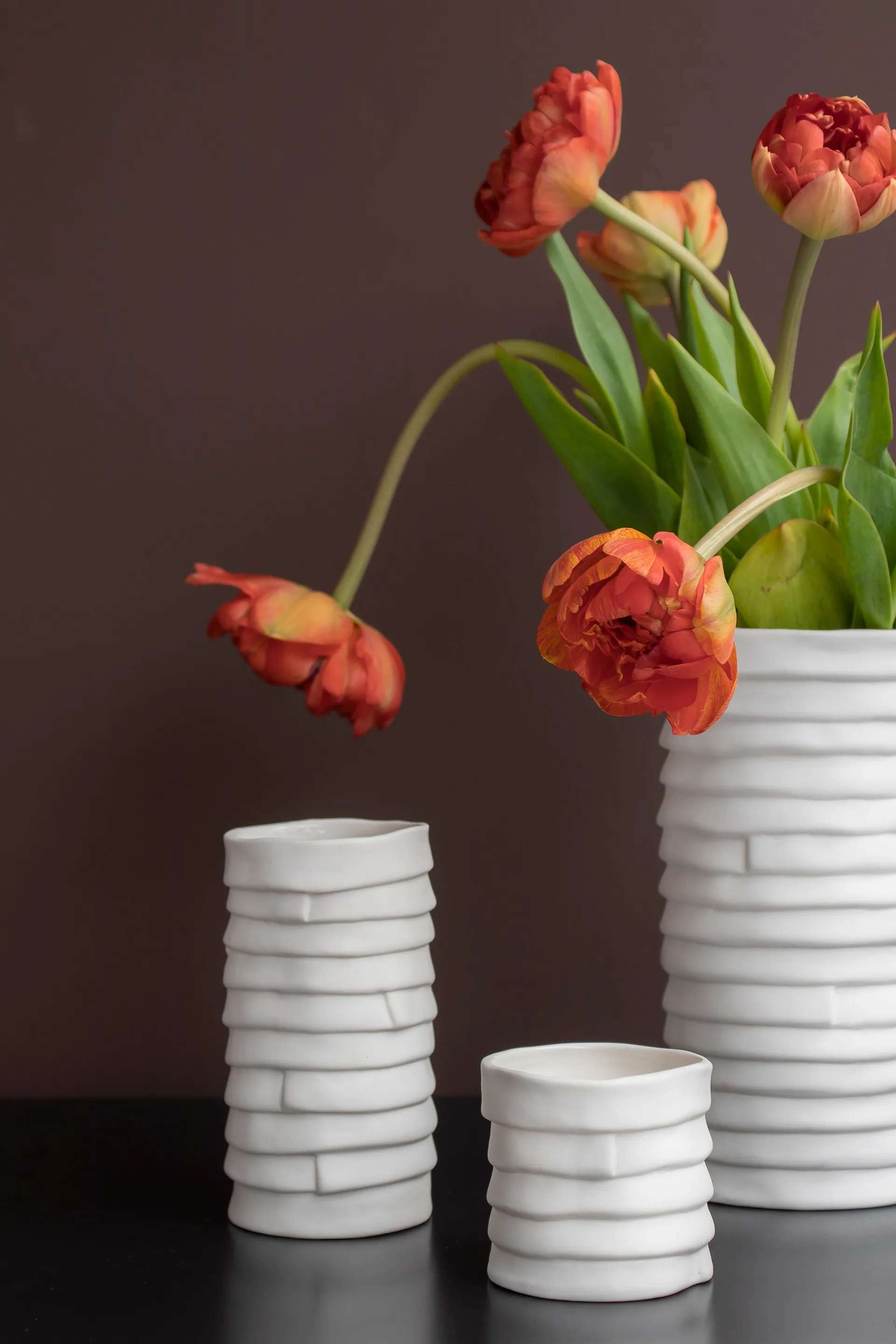 Ribbon 烛台 Ø7 cm 两件套装, 米白色 Mette Ditmer