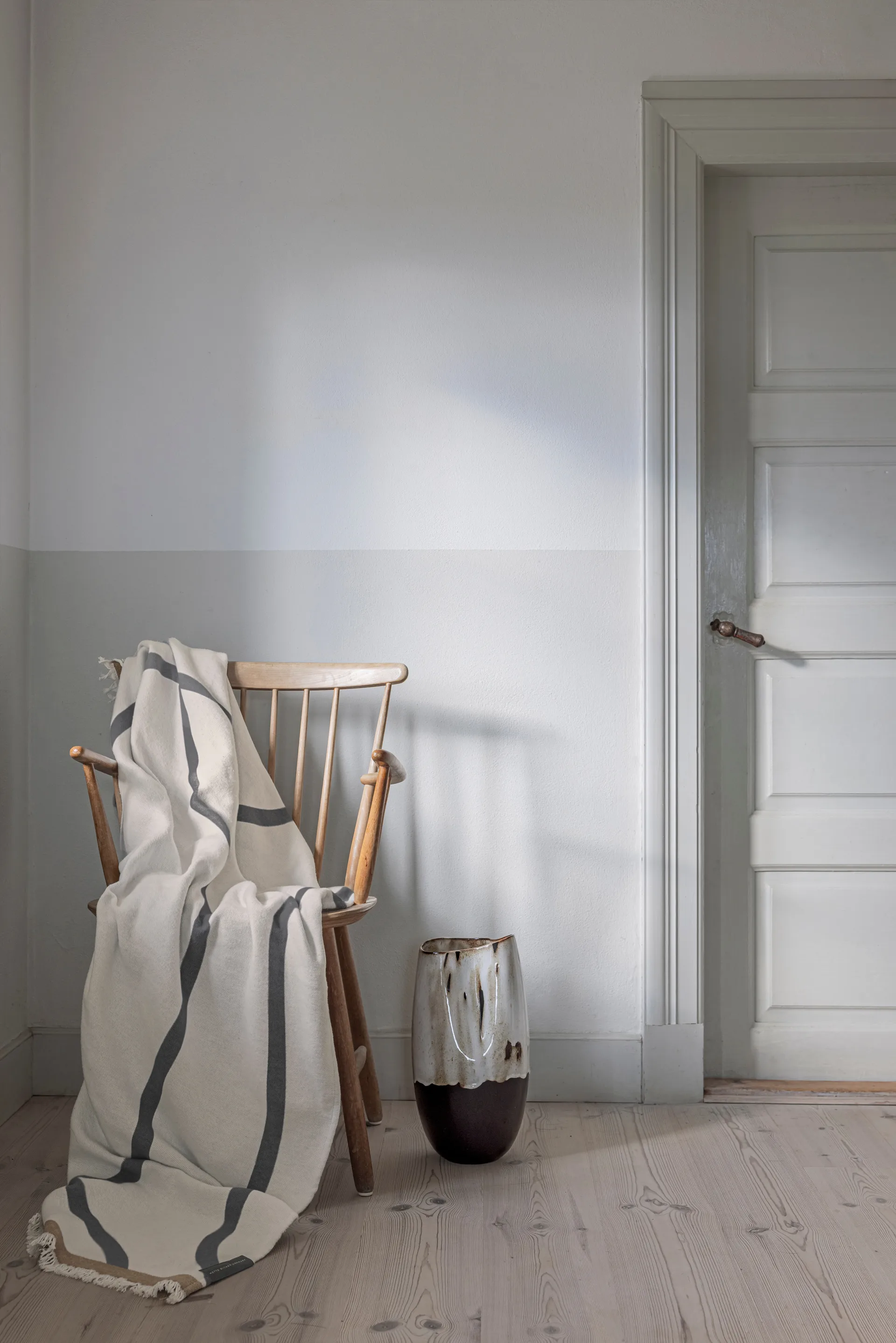 Shadow 毯子 毯子, 米白色 灰色, 130x175 cm Mette Ditmer