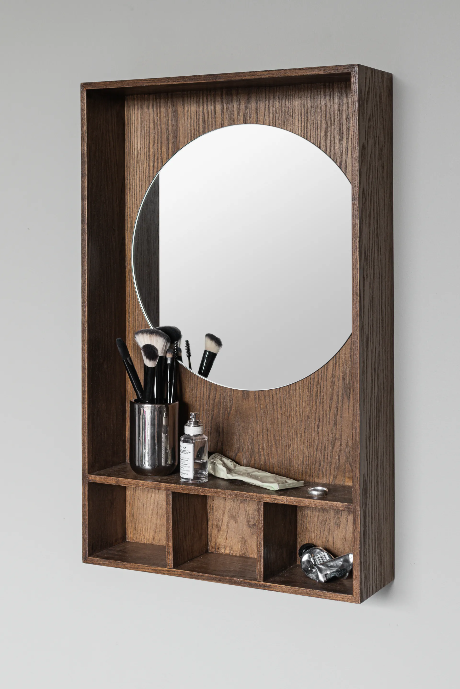 Show-me 镜子 with 架子 小, Dark oiled Mette Ditmer