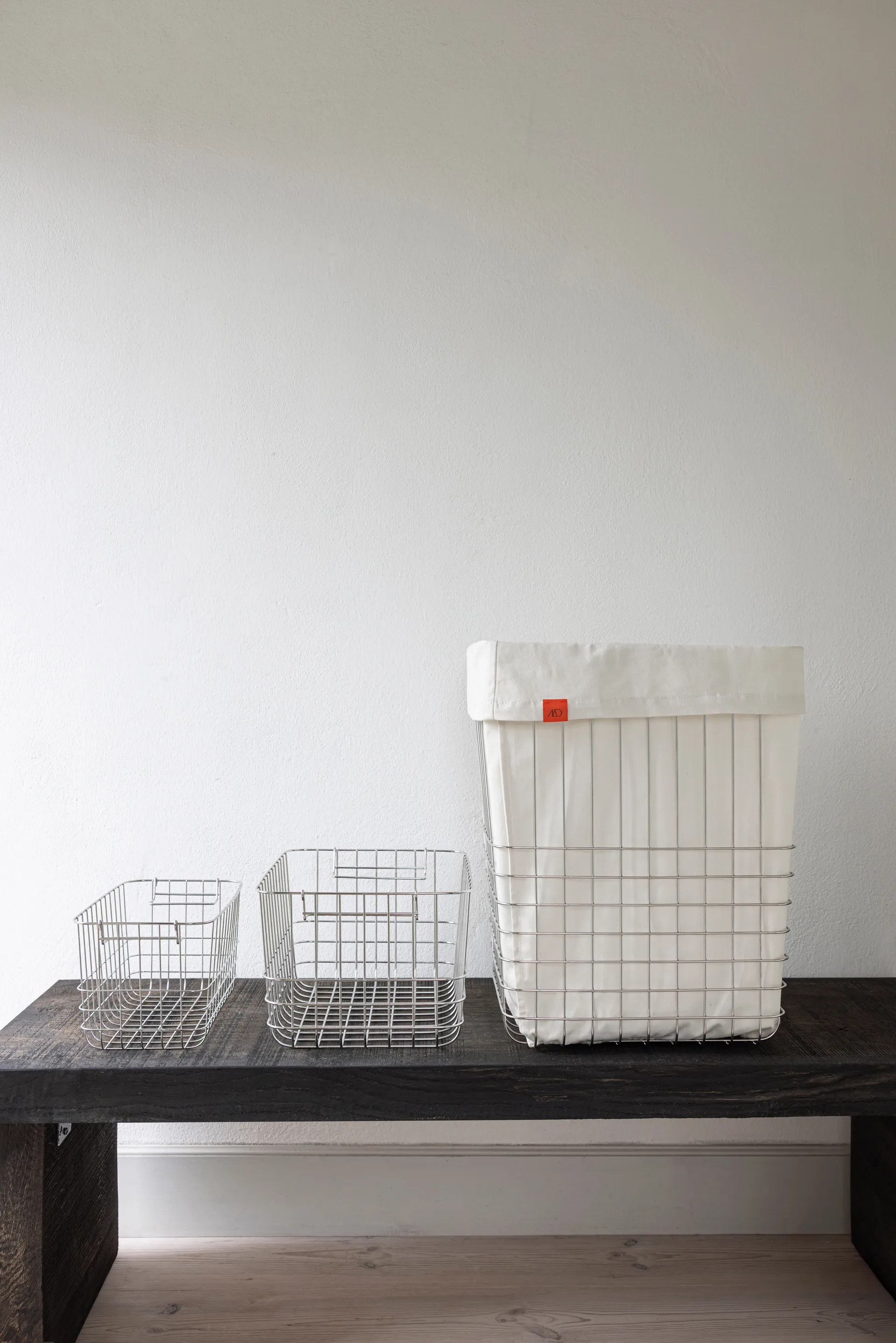 Store-it 储物篮 with cotton bag 大, 镀铬色 Mette Ditmer