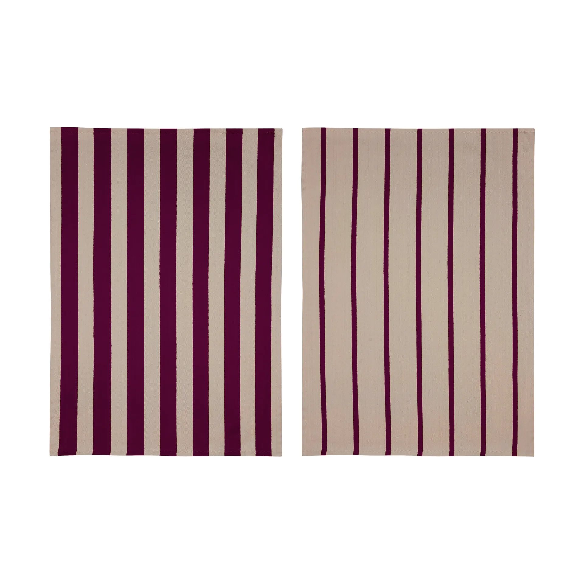 Stripes 厨房巾 50x70 cm 两件套装, 红色-米色，50x70cm Mette Ditmer