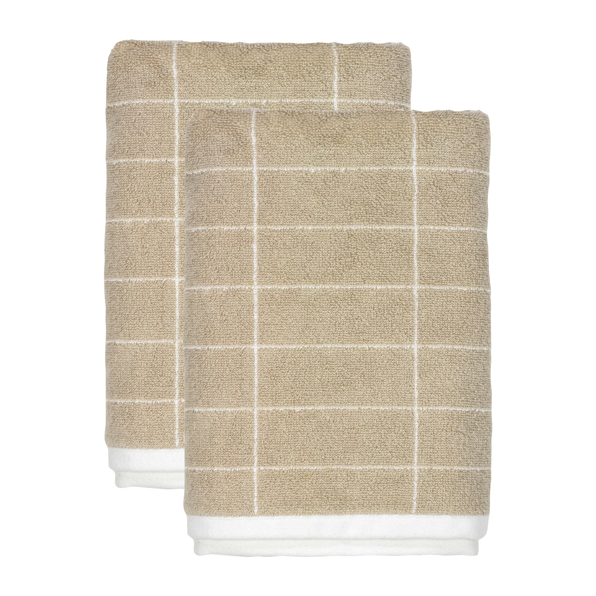 Tile Stone guest towel 38x60 cm 2 pack, 沙色-off 白色 Mette Ditmer