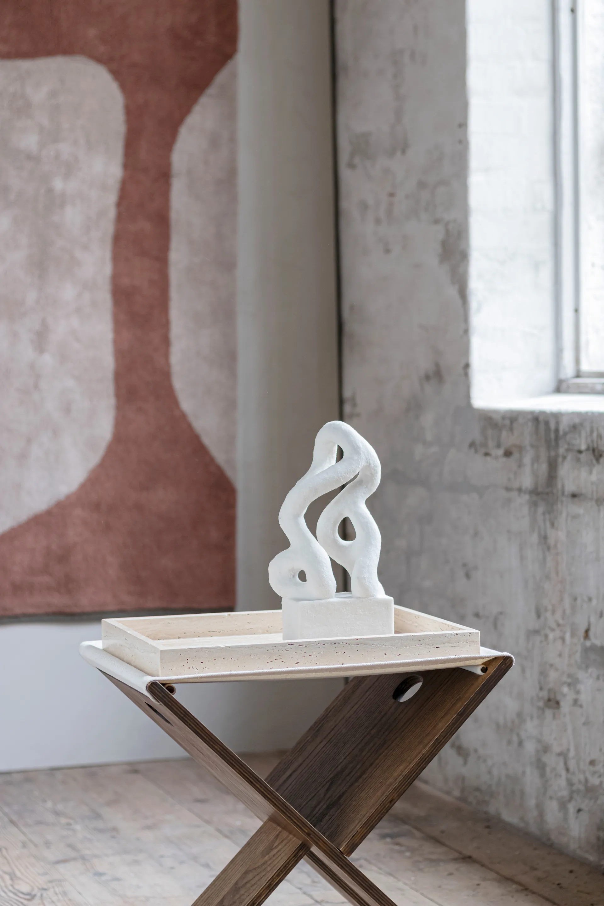 Travertine 装饰 托盘 30x40 cm, 亚麻色 Mette Ditmer