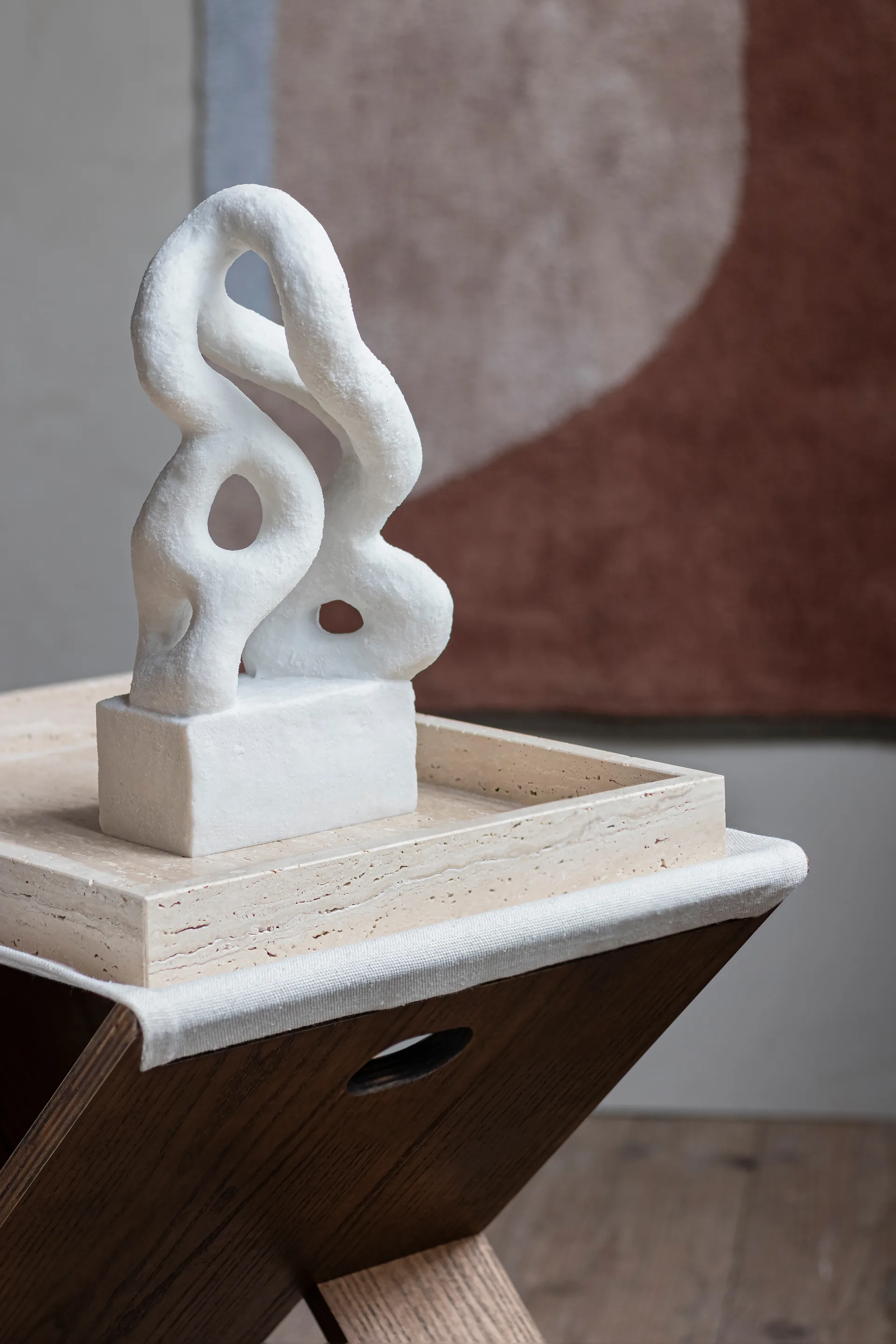 Travertine 装饰 托盘 30x40 cm, 亚麻色 Mette Ditmer