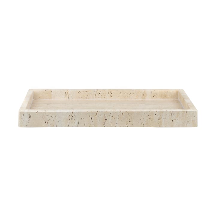Travertine decorative 托盘 16x31 cm - 亚麻色 - Mette Ditmer