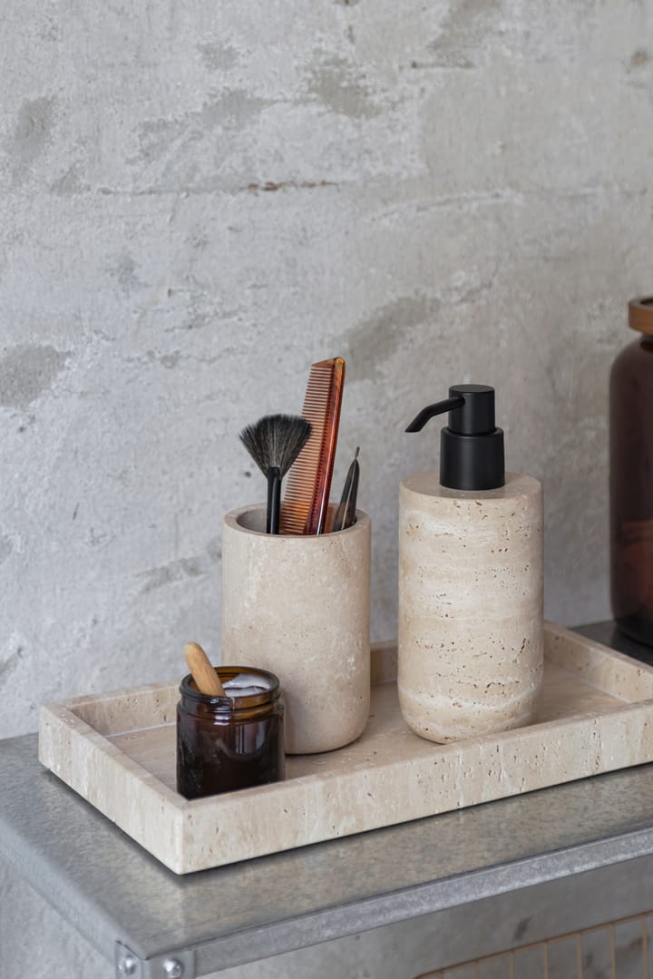 Travertine soap pump 17.5 cm, 亚麻色 Mette Ditmer