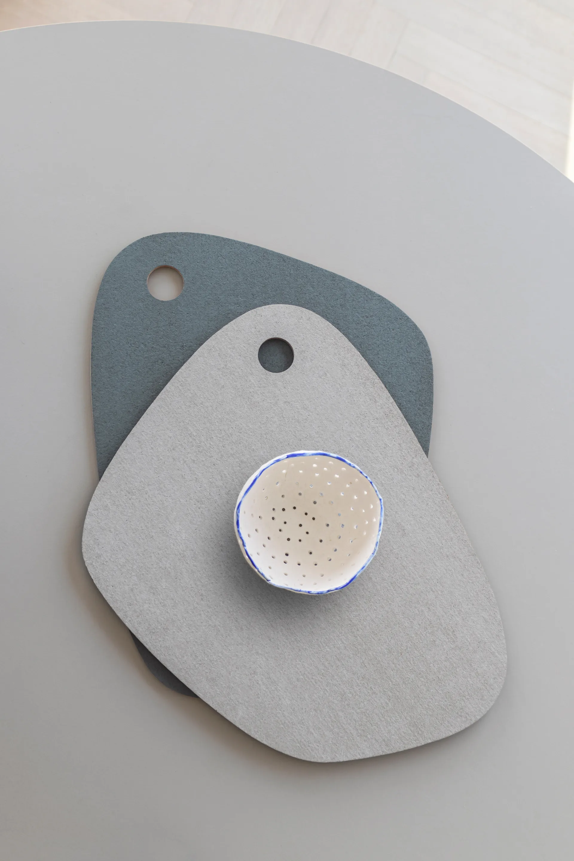 Twin reversible 餐垫 , Slate 蓝色-light 灰色 Mette Ditmer