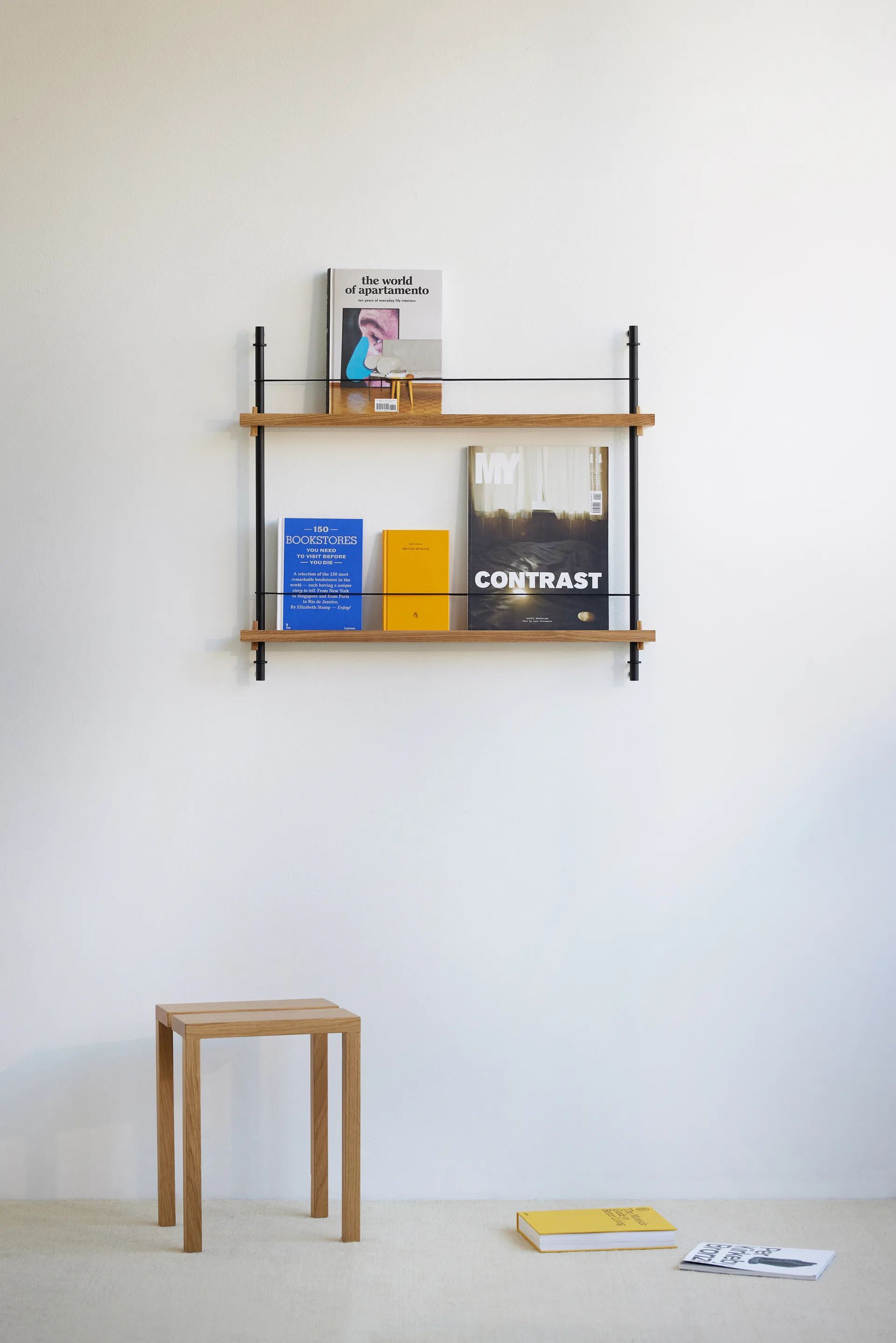 Moebe magazine rack, 自然木色-白色 MOEBE
