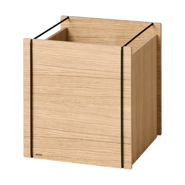 Moebe 收纳箱 - 涂油橡木-黑色, square, 33x30x31 cm - MOEBE