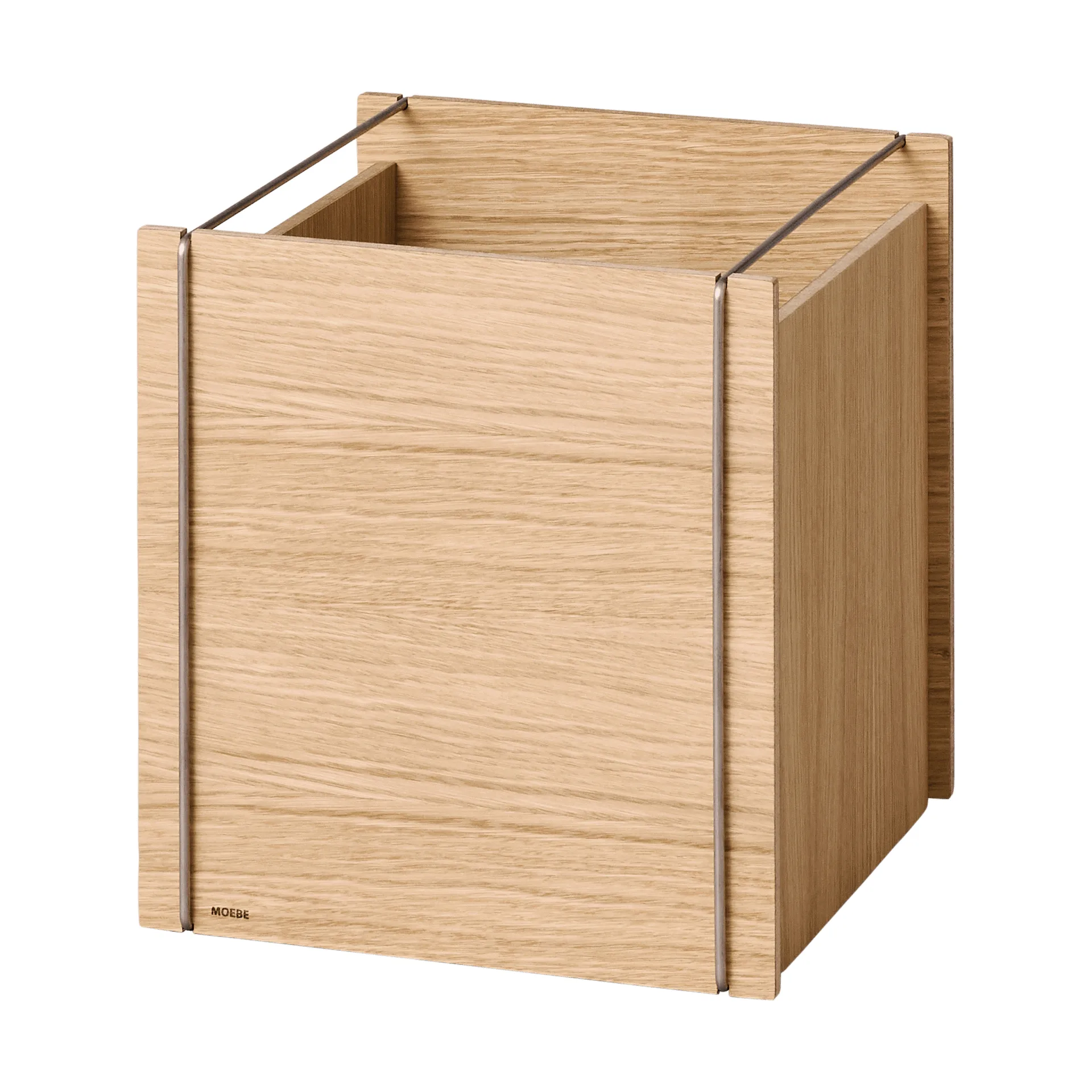 Moebe 收纳箱, 涂油橡木-不锈钢, square, 33x30x31 cm MOEBE