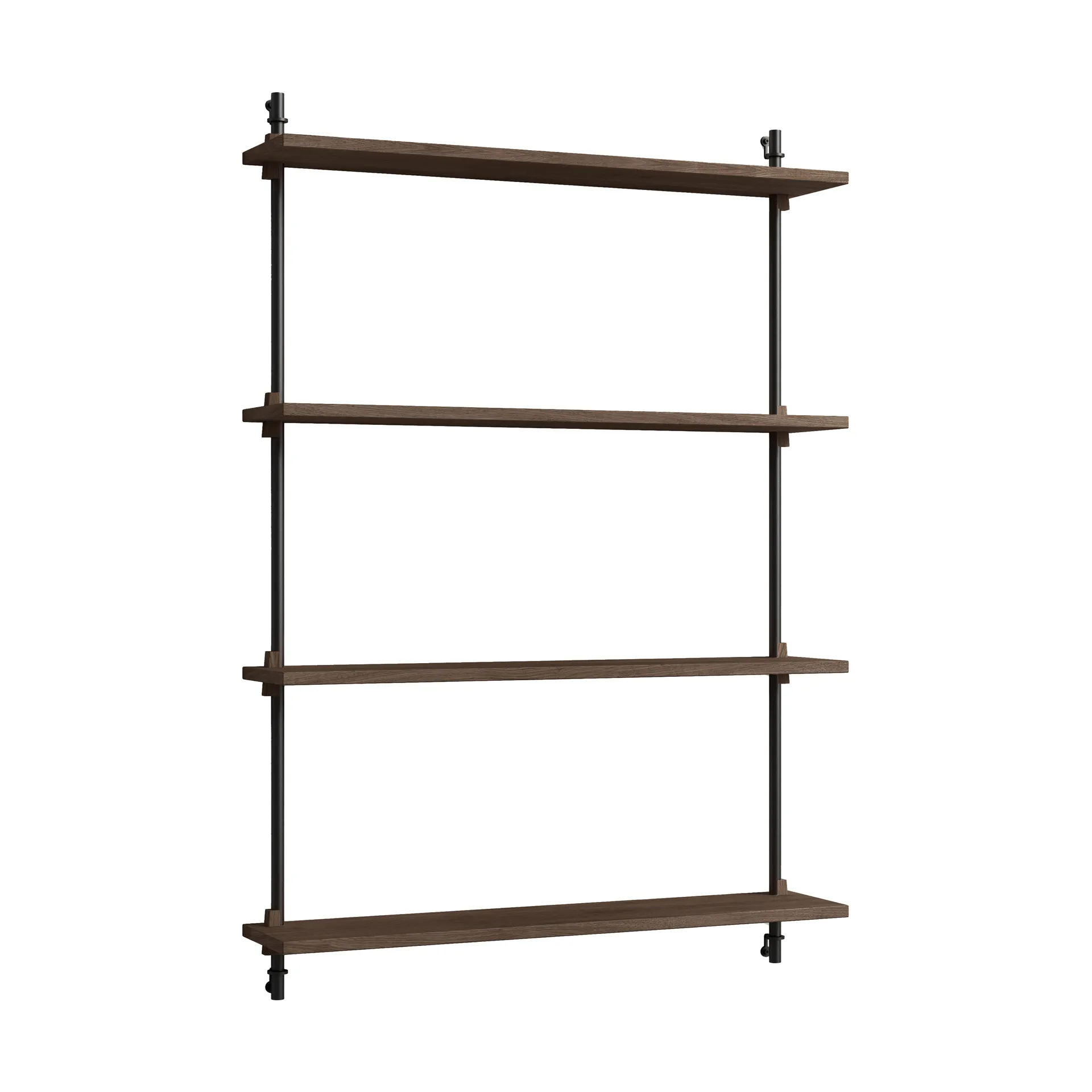 Moebe wall shelving ws.115.1, Smoked oak-black MOEBE