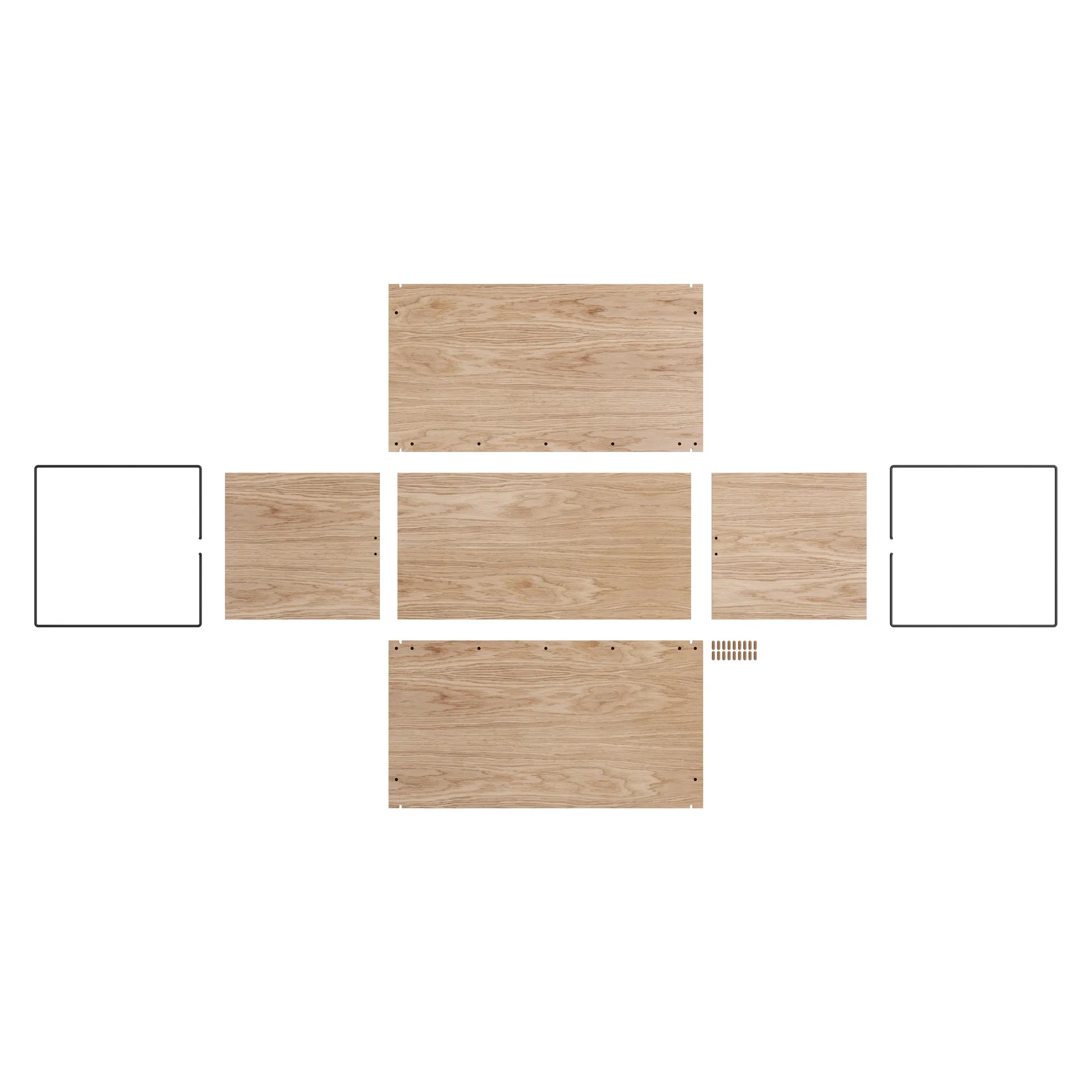 储物箱 oak 33x60 cm, Wood. black MOEBE