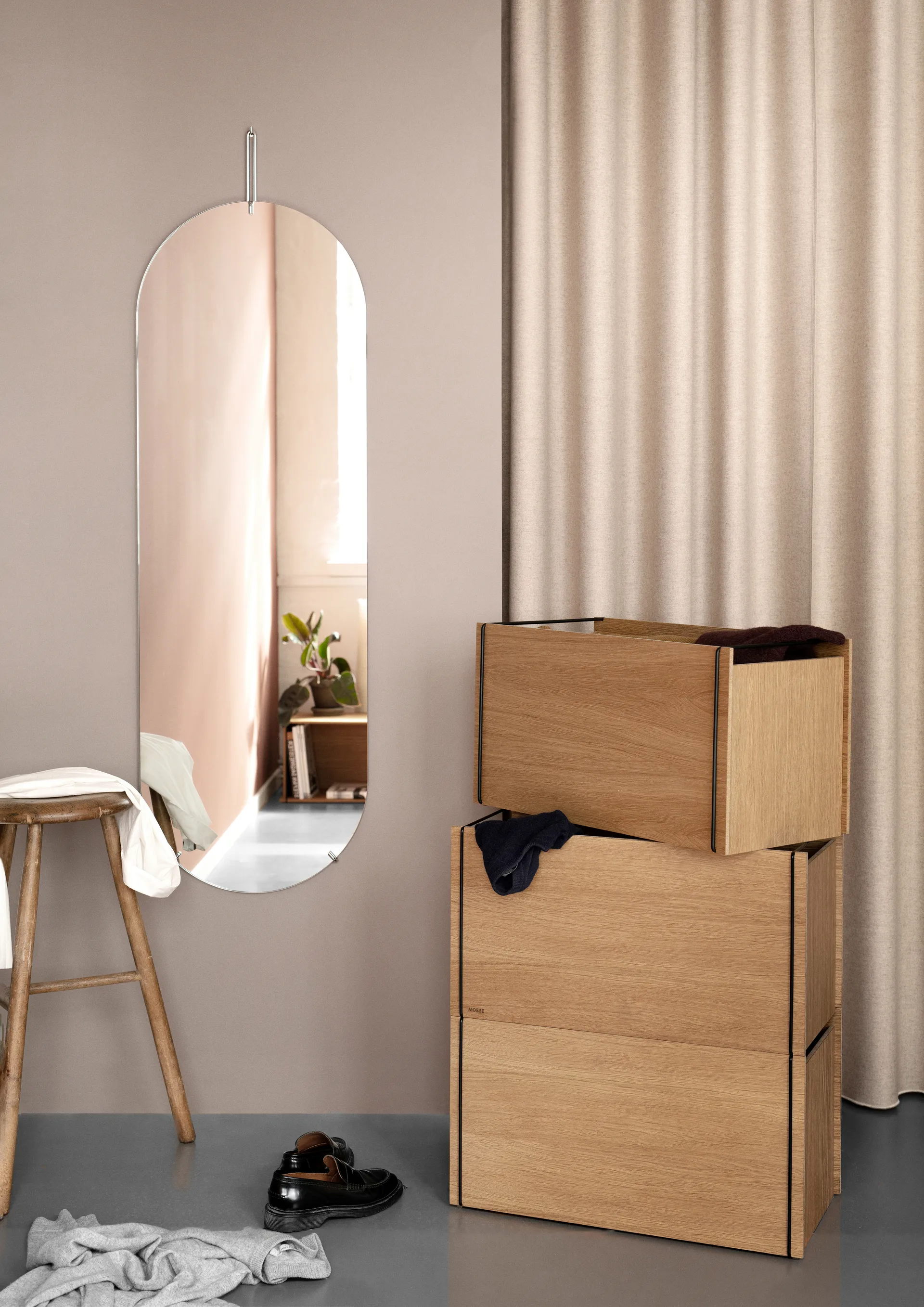 储物箱 oak 33x60 cm, Wood. black MOEBE