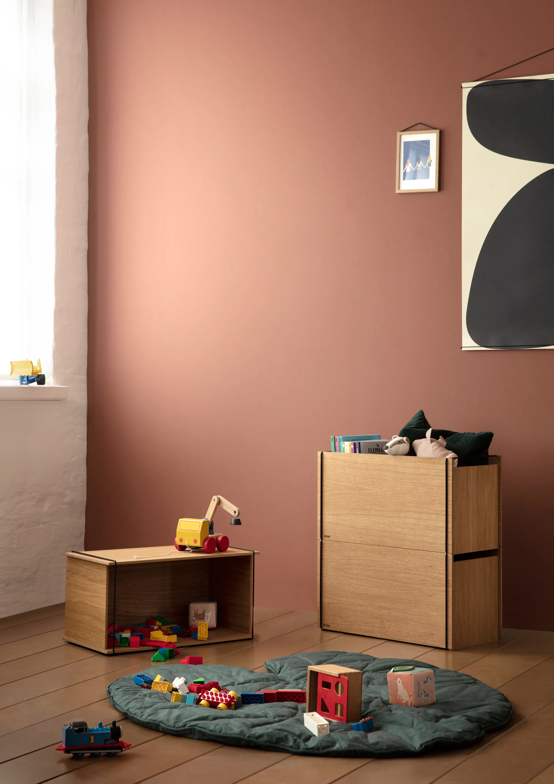 储物箱 oak 33x60 cm, Wood. black MOEBE