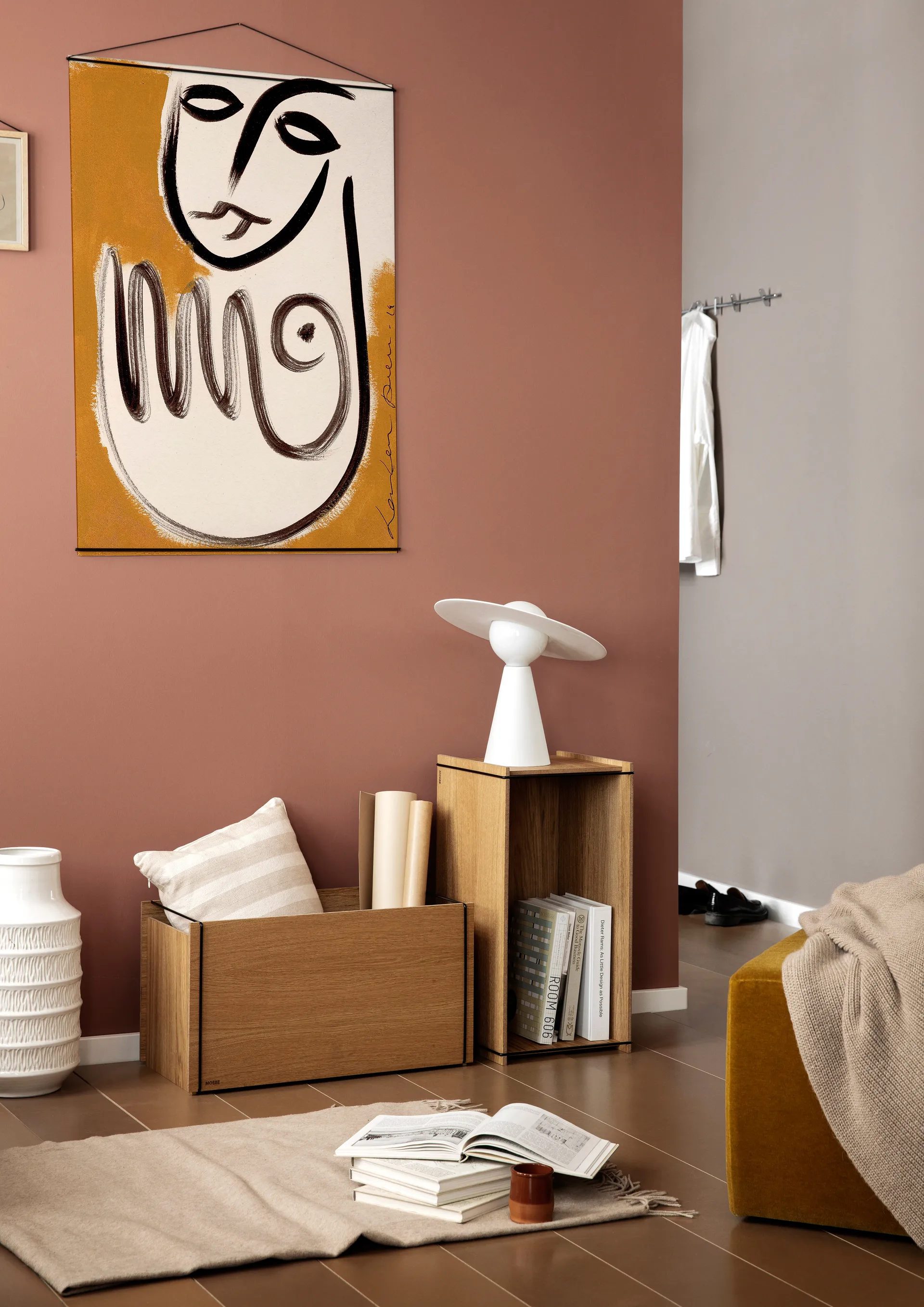 储物箱 oak 33x60 cm, Wood. black MOEBE