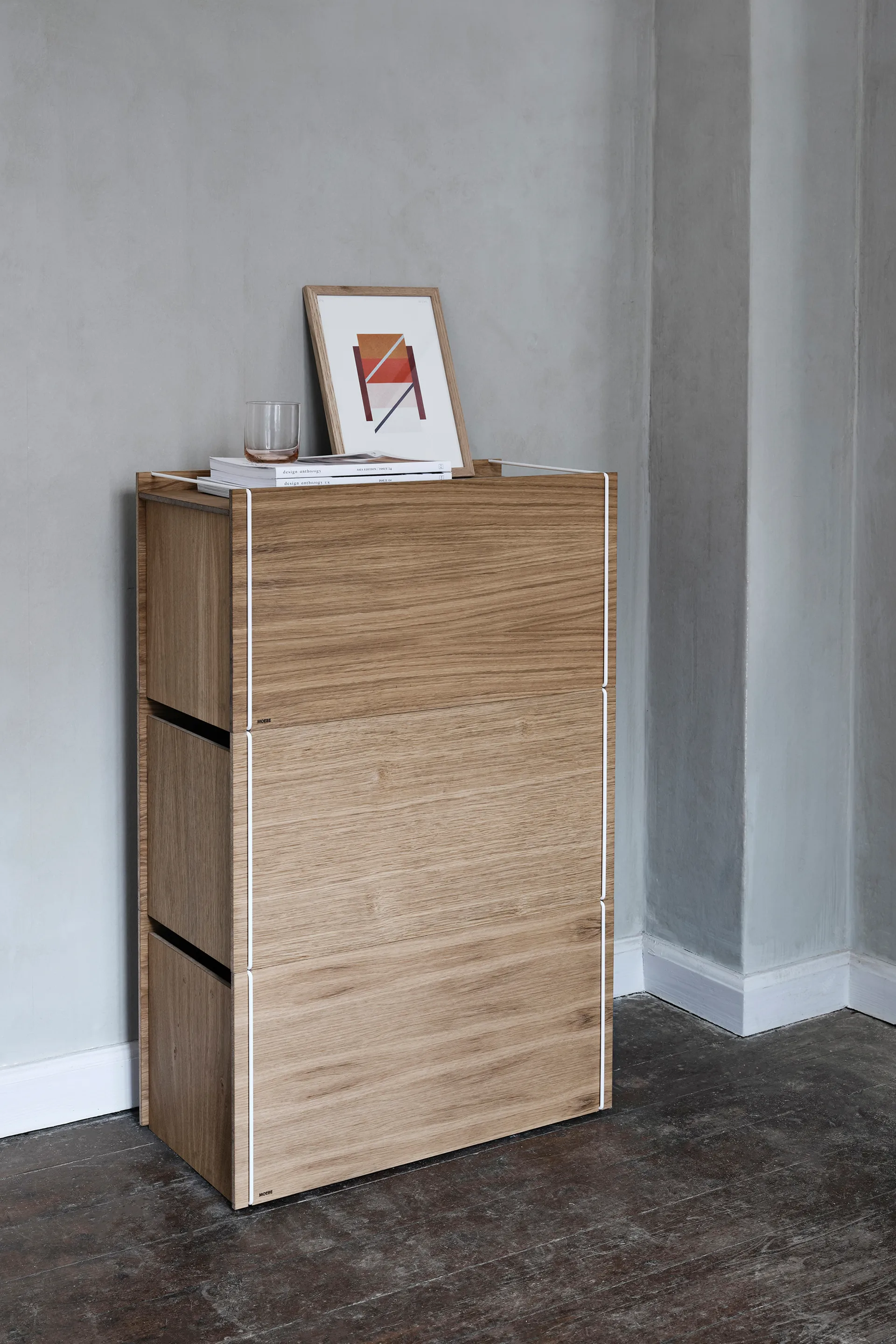 储物箱 oak 33x60 cm, Wood. white MOEBE