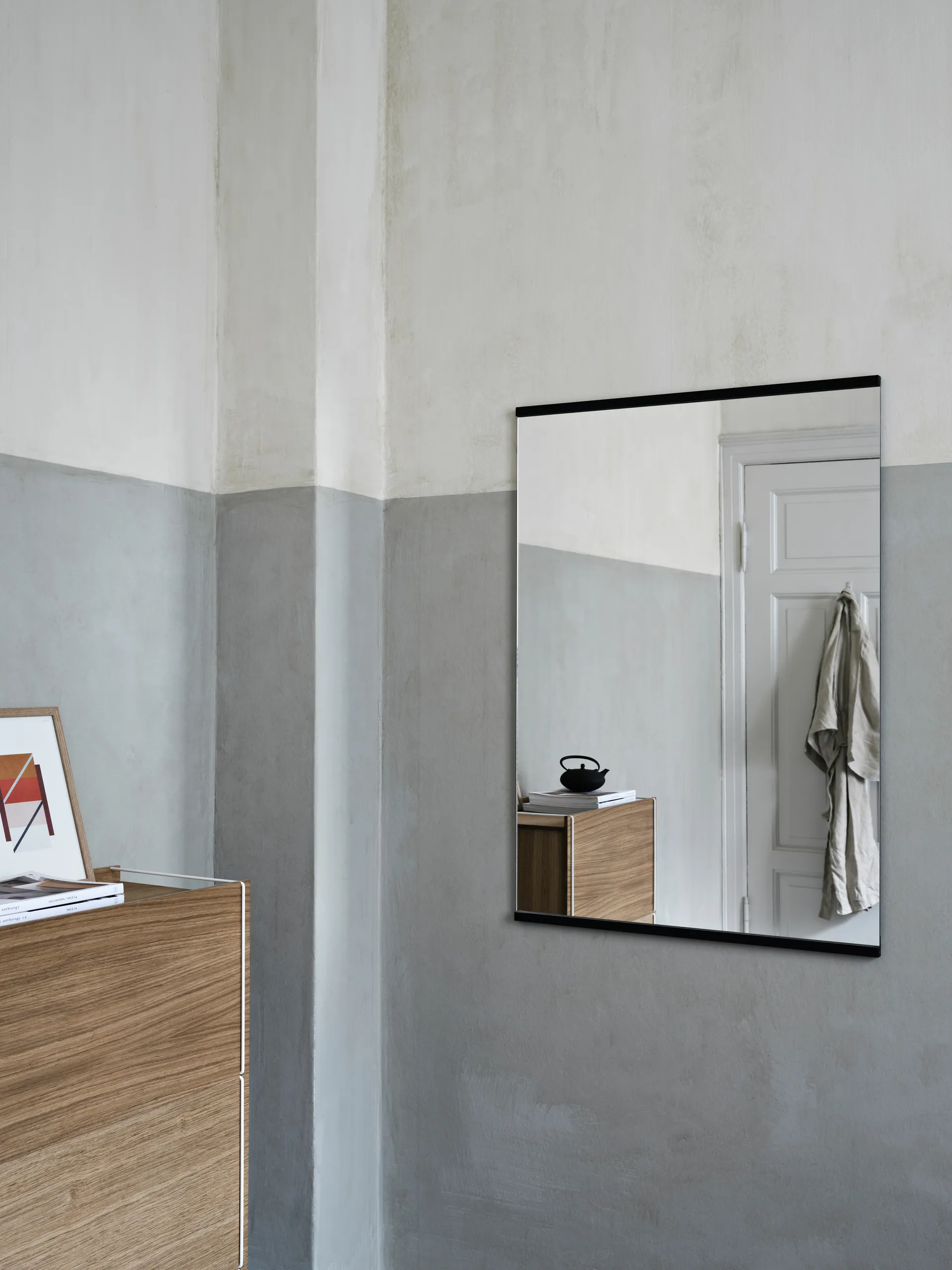 Rectangular 墙面镜 70x100 cm, Black MOEBE