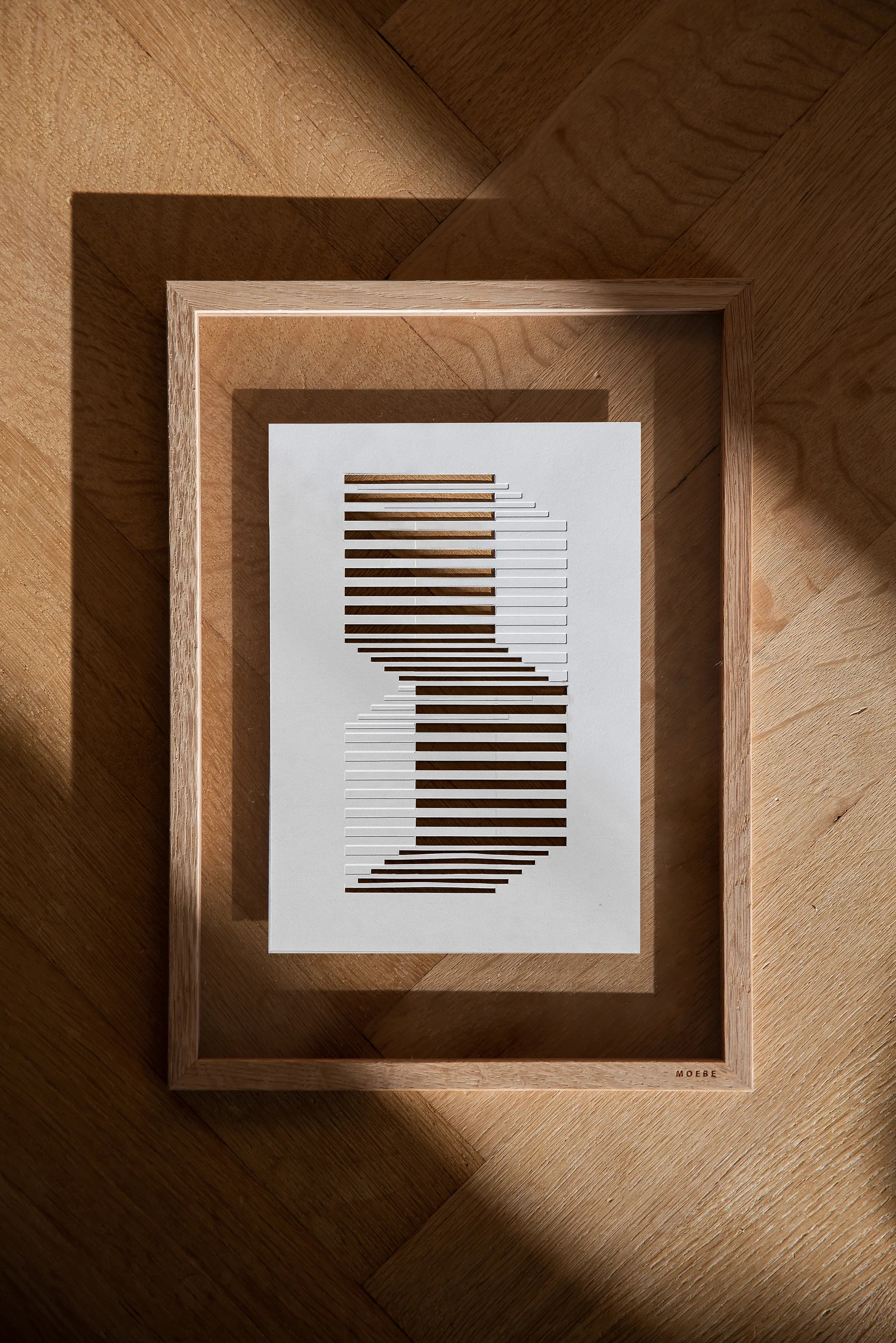 Relief 艺术品 shifted lines 14.8x21 cm, Off White MOEBE