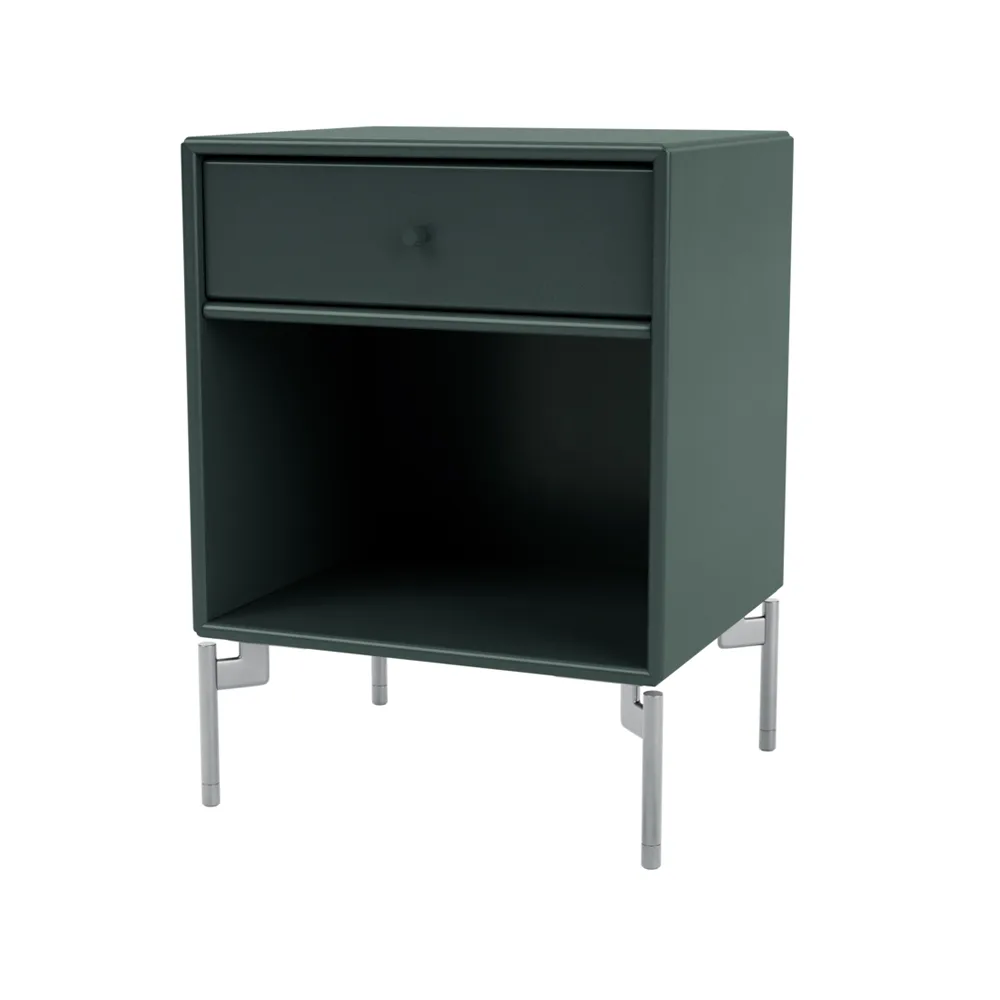 Dream bedside 桌子, Black jade 163, chrome legs Montana