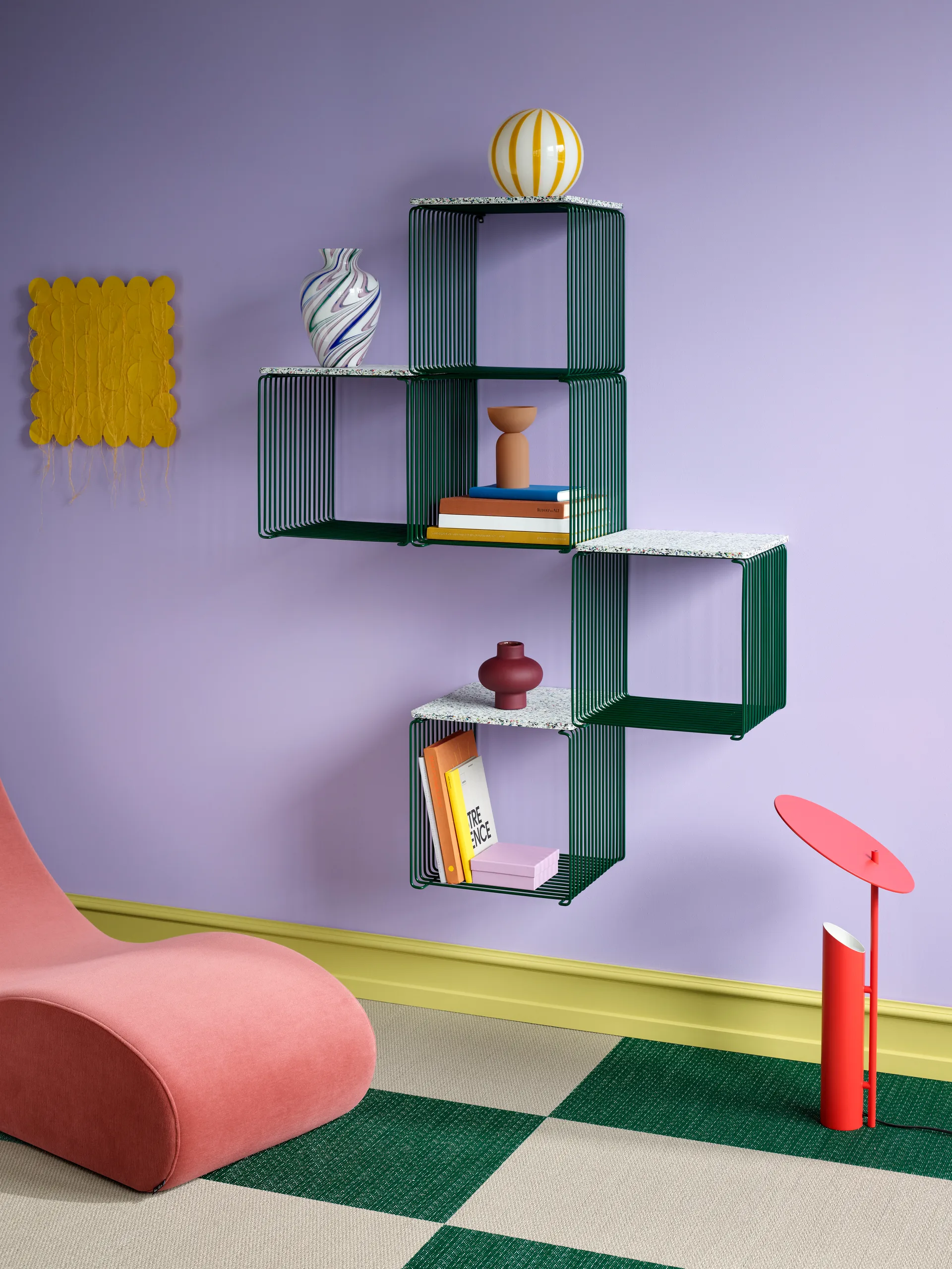 Panton 单线置物架 34.8x34.8x34.8cm , 松树绿_Pine Montana