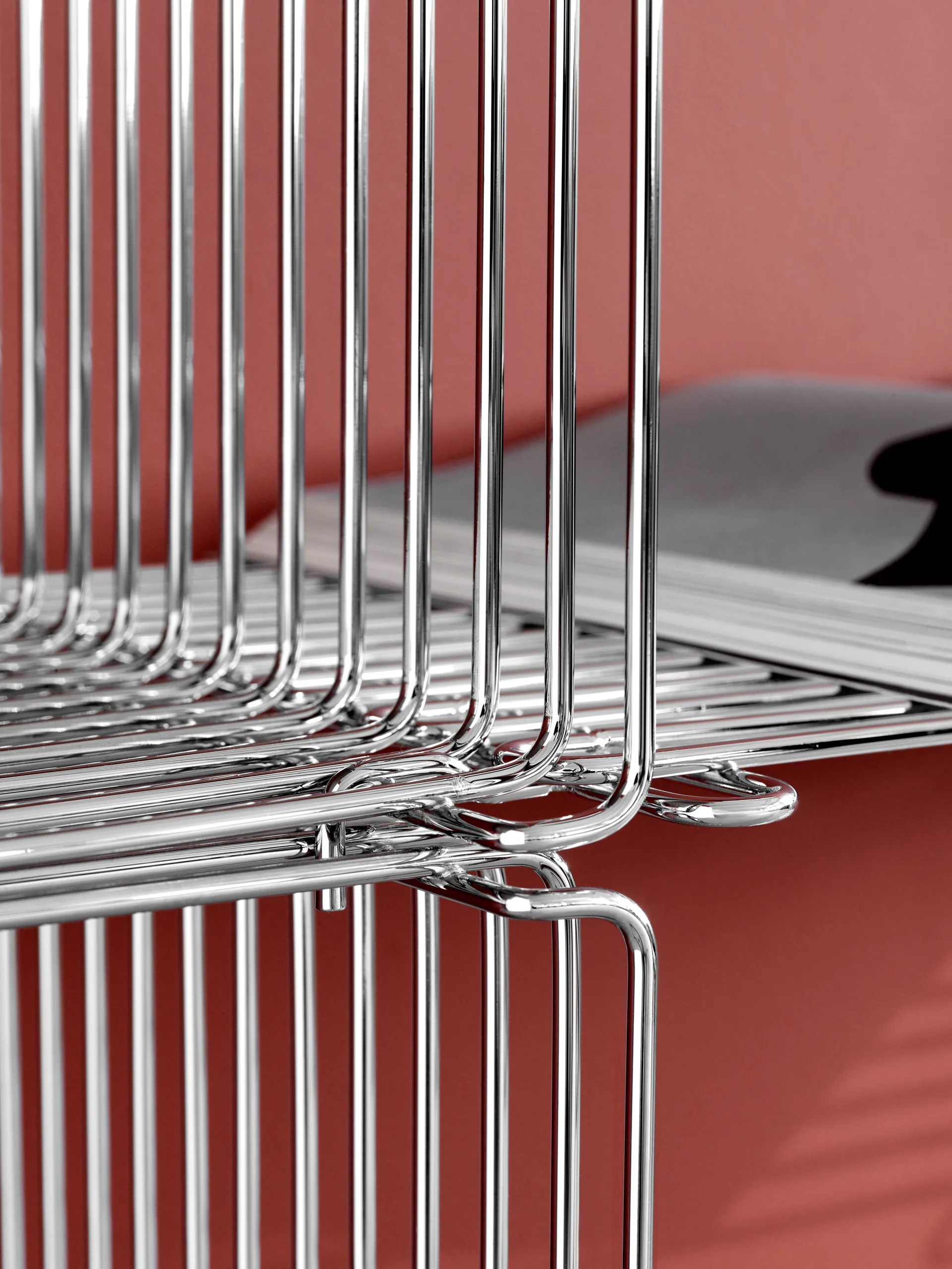 Panton 单线置物架 加长版 34.8x70x34.8cm, 铬合金色_Chrome Montana